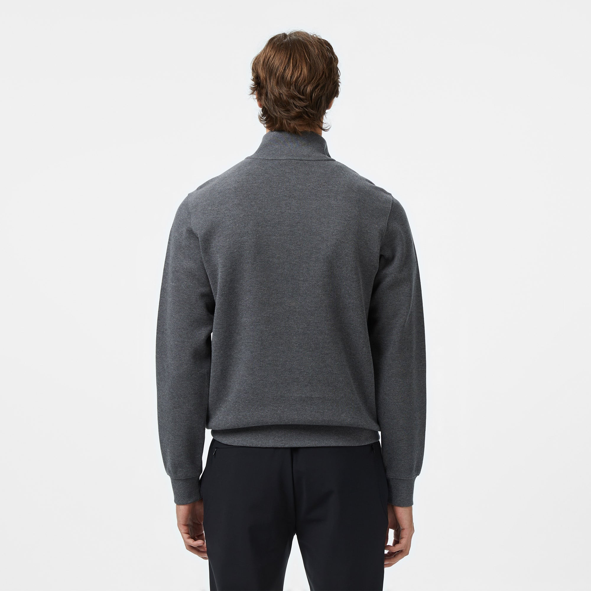 Erkek Classic Fit Yarım Fermuarlı Gri Sweatshirt