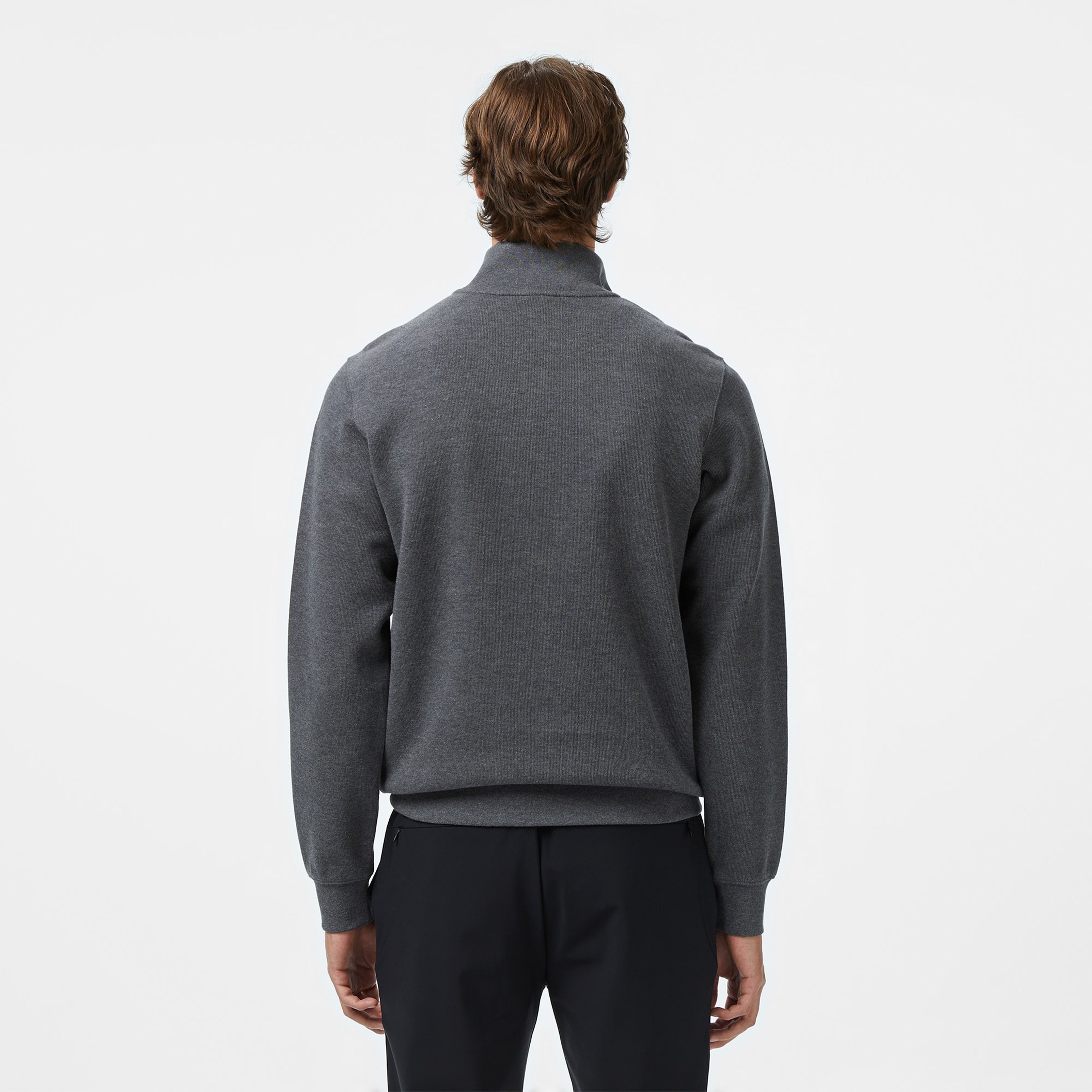 Erkek Classic Fit Yarım Fermuarlı Gri Sweatshirt