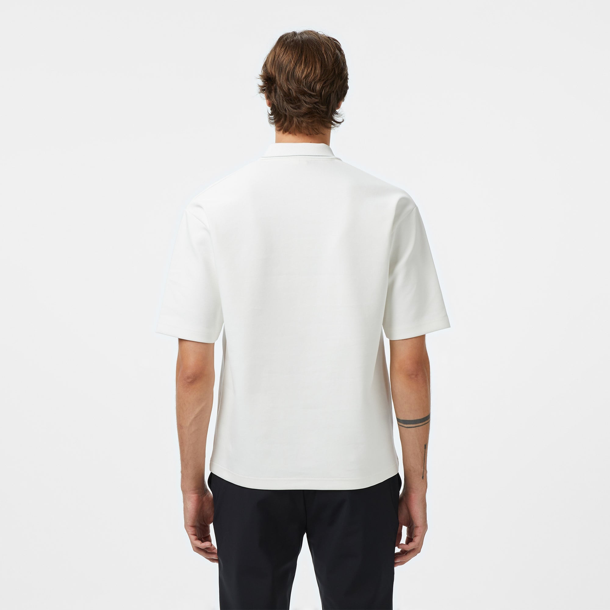 Erkek Oversize Fit Beyaz Polo