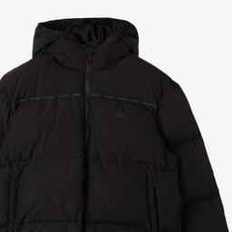 Erkek Relaxed Fit Kapüşonlu Siyah Mont Siyah