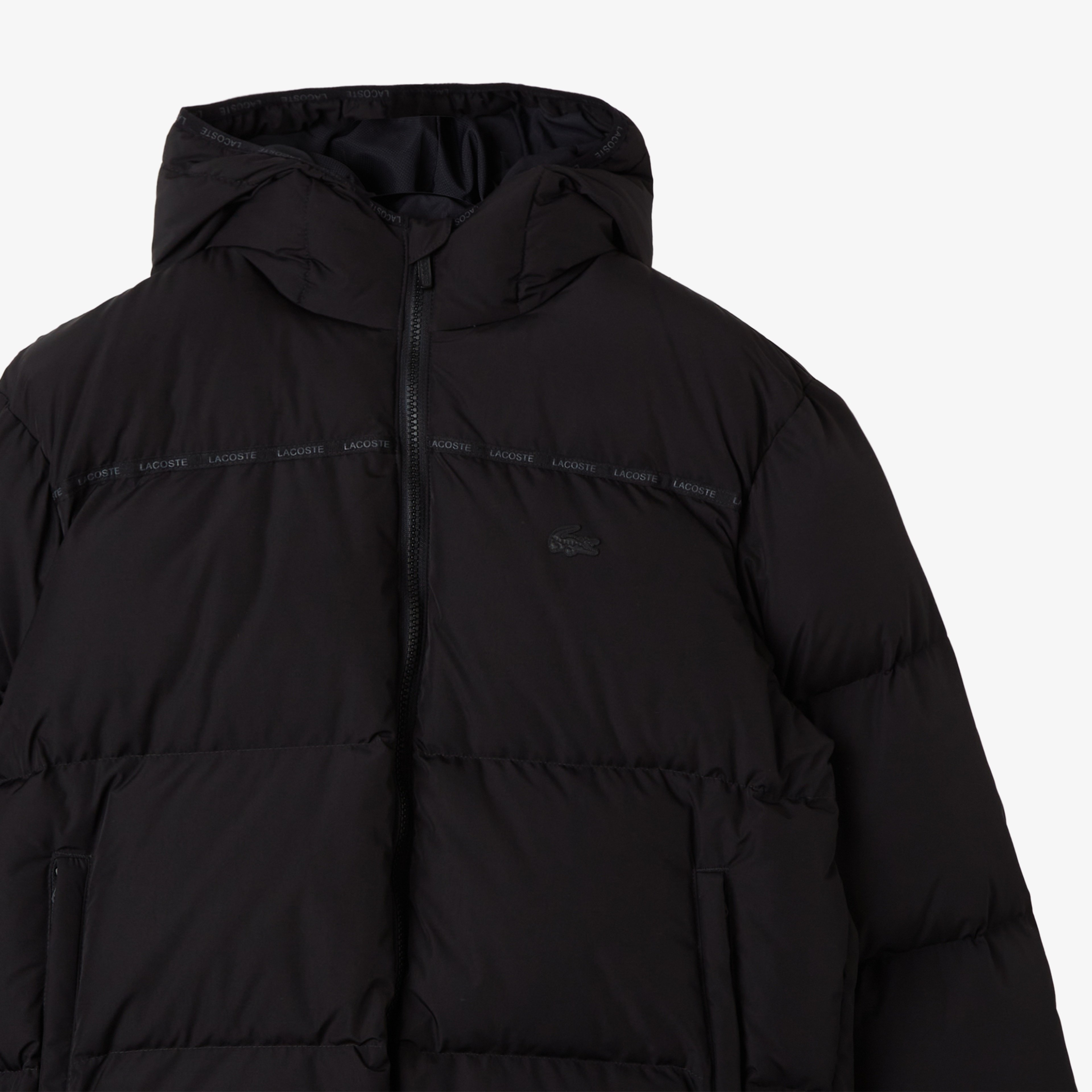 Erkek Relaxed Fit Kapüşonlu Siyah Mont