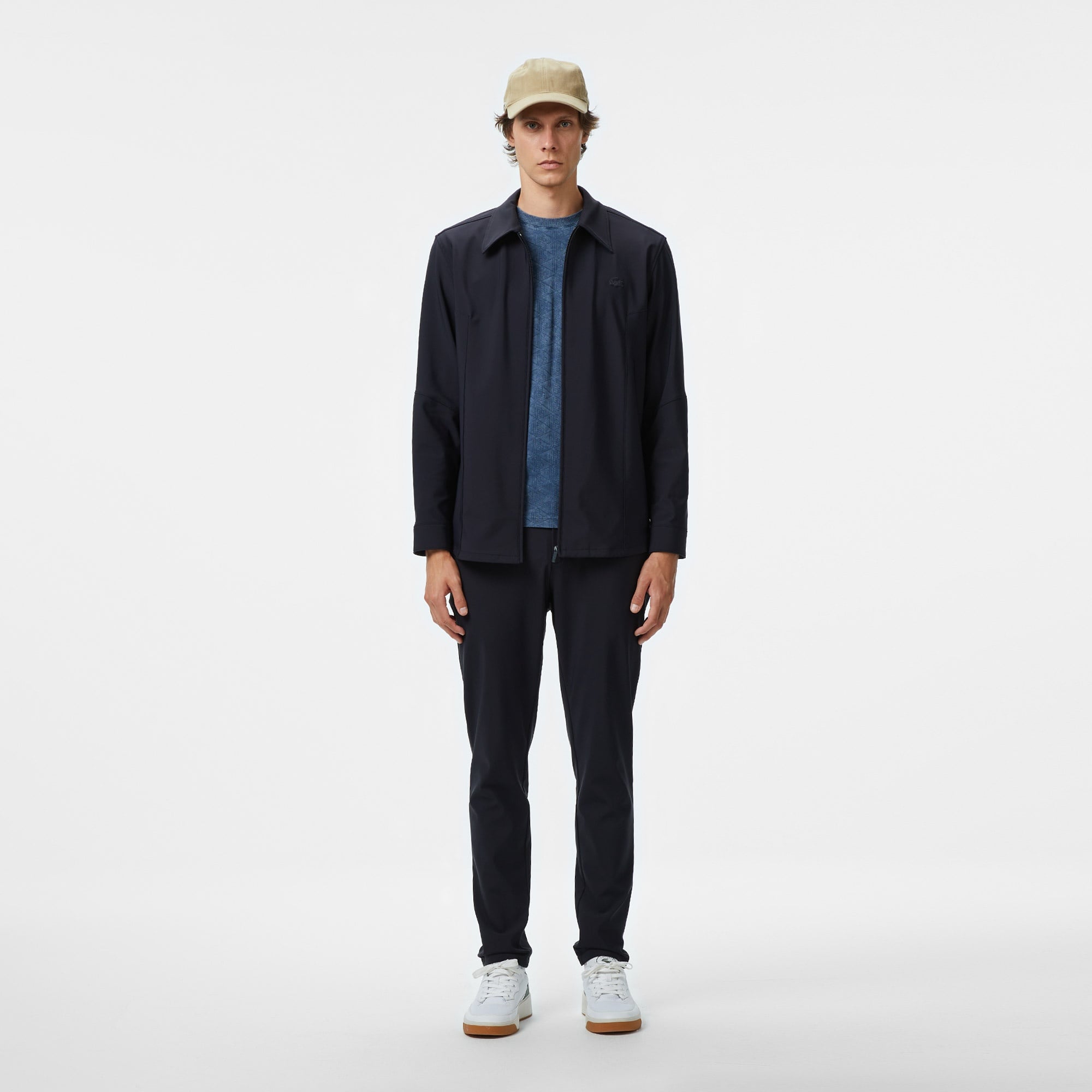 Erkek Regular Fit Fermuarlı Lacivert Dış Gömlek