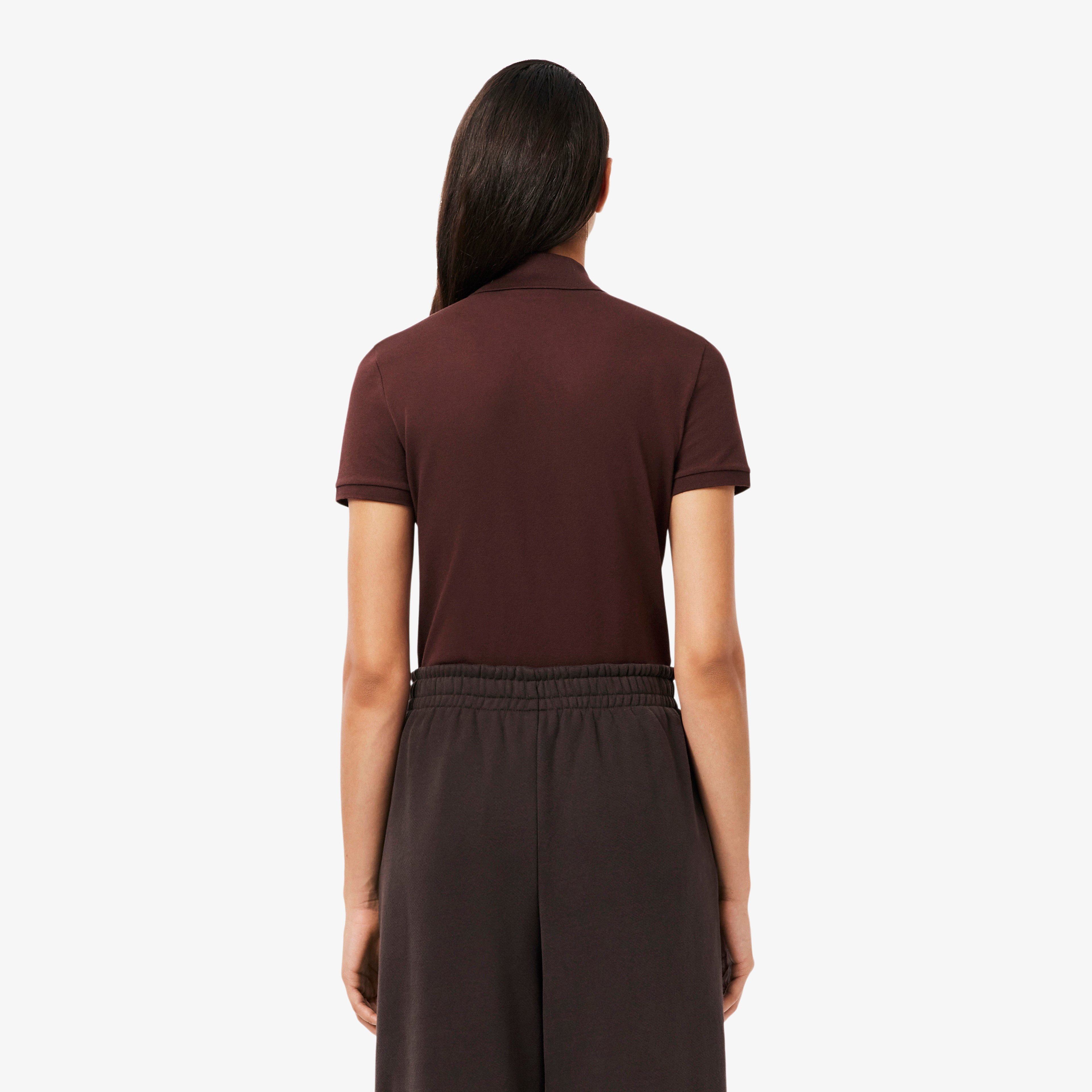 L.12.D Kadın Slim Fit Bordo Polo