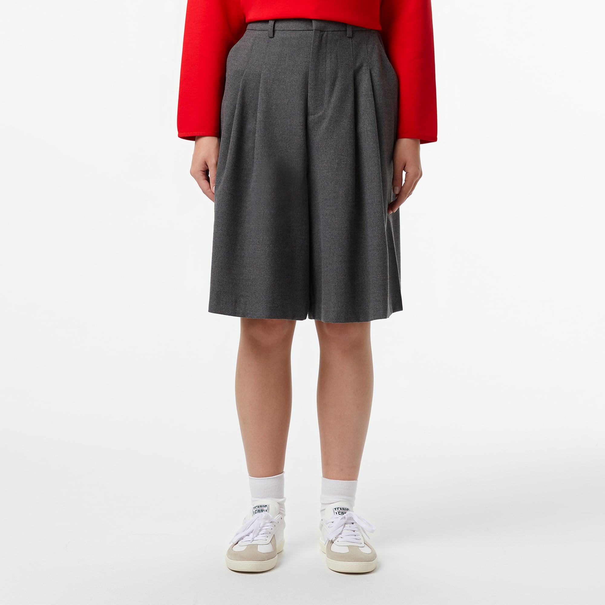 Kadın Gri Bermuda Şort