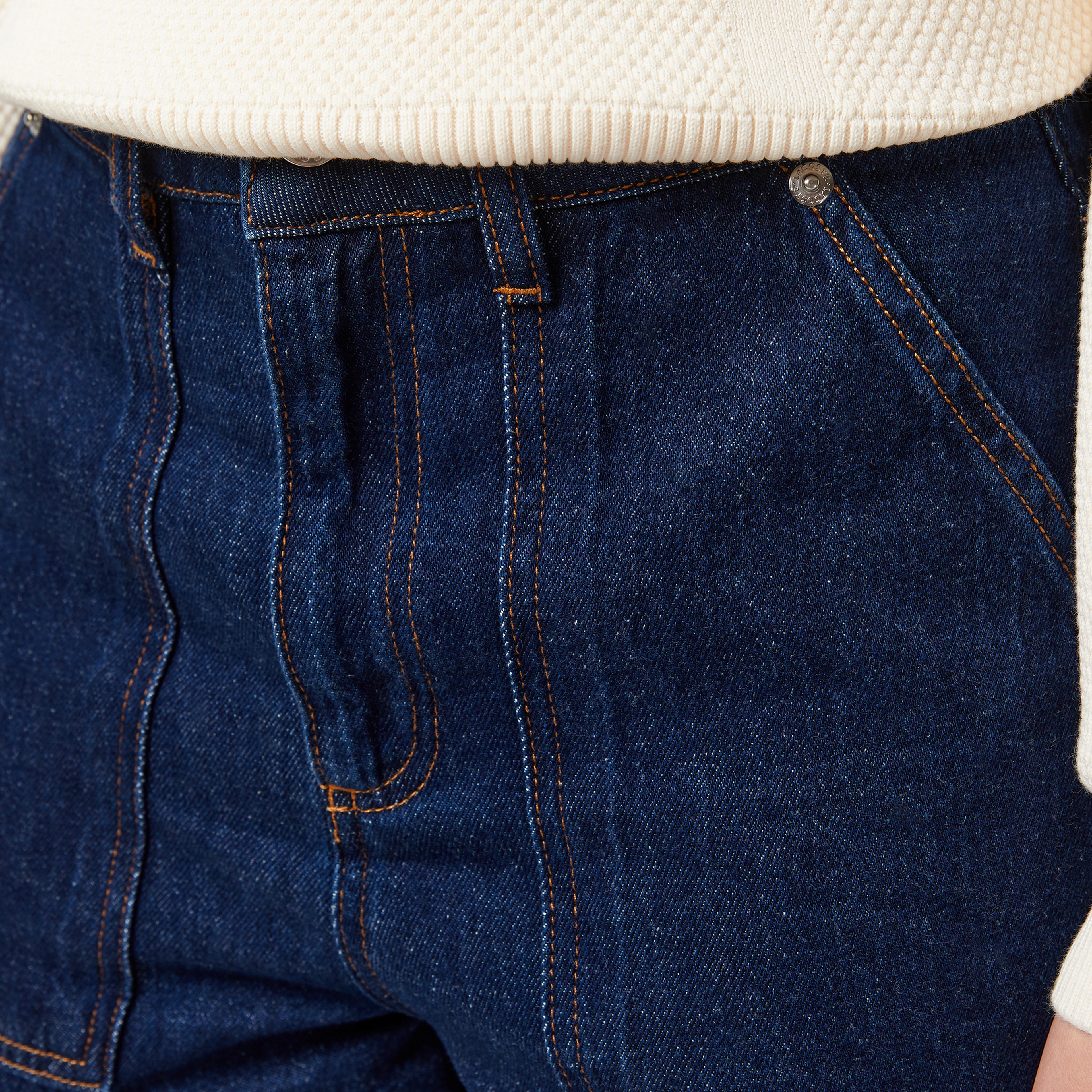 Kadın Straight Fit Koyu Mavi Pantolon