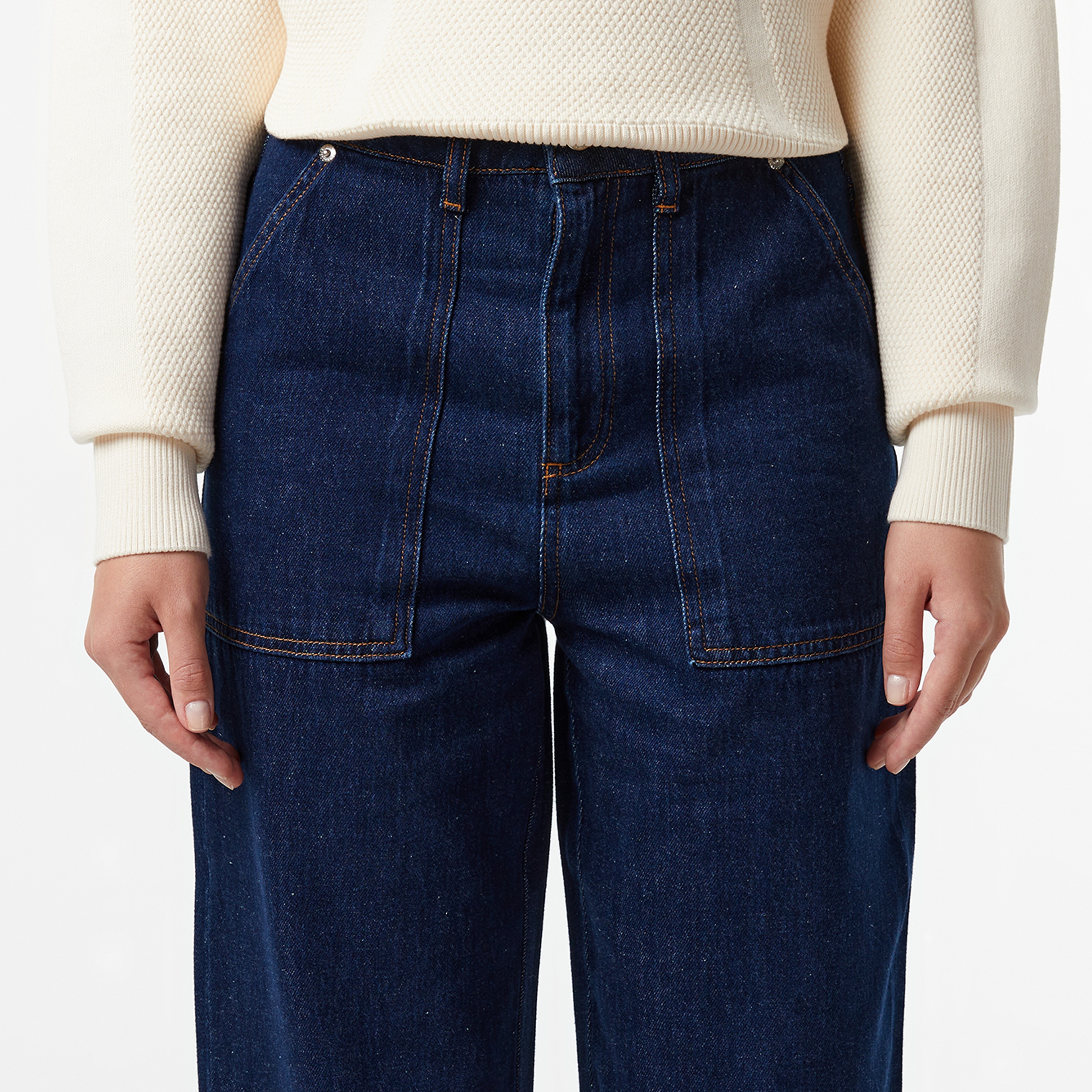 Kadın Straight Fit Koyu Mavi Pantolon