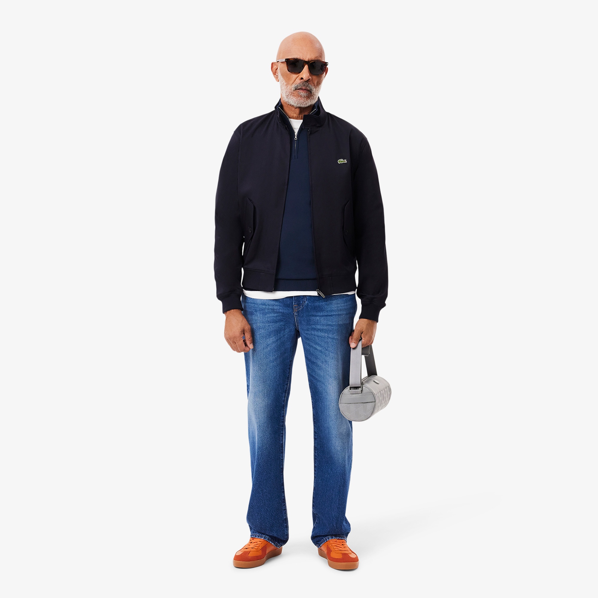 Erkek Regular Fit Yarım Fermuarlı Organik Pamuk Lacivert Kazak