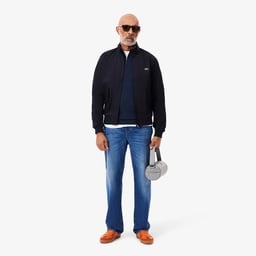 Erkek Regular Fit Yarım Fermuarlı Organik Pamuk Lacivert Kazak Lacivert