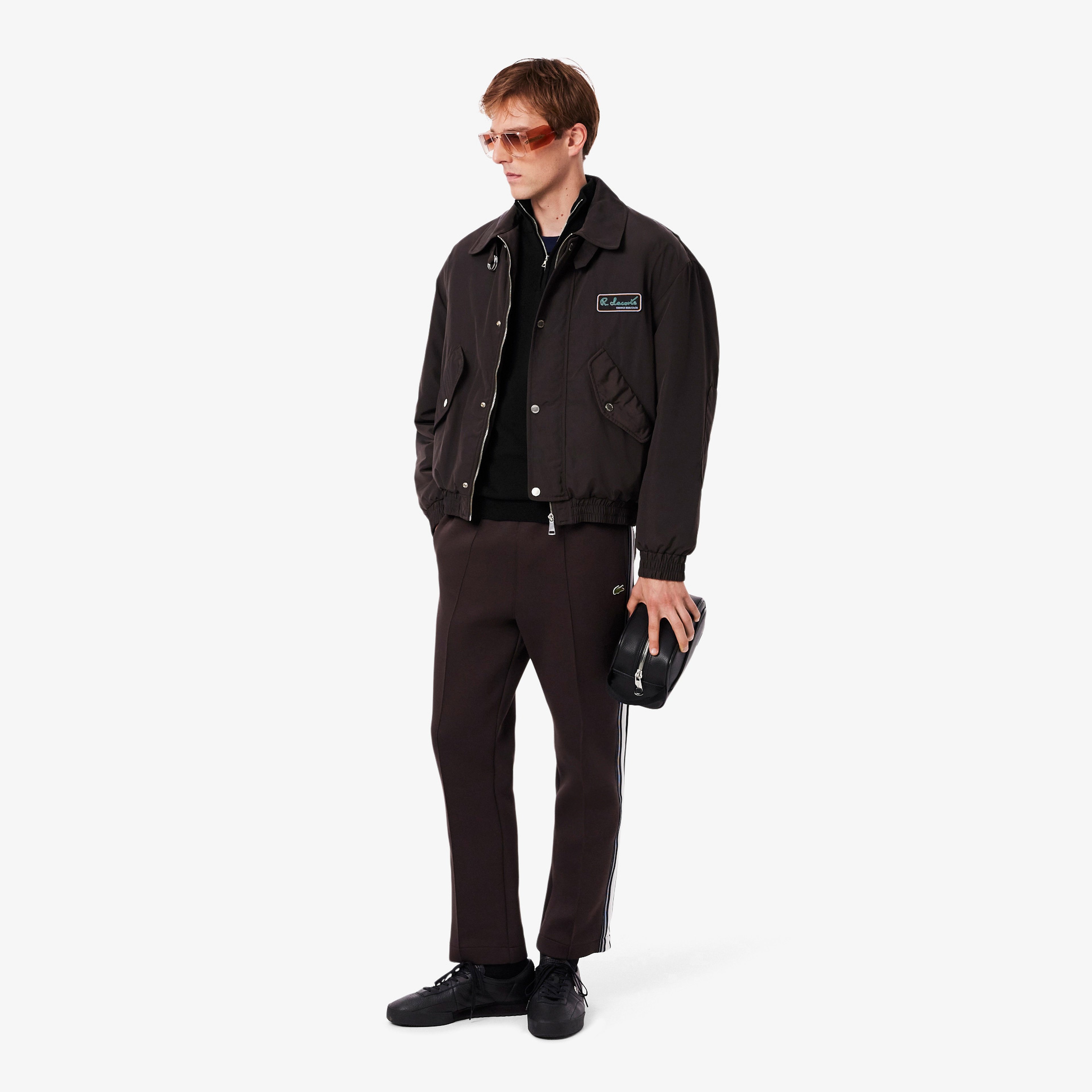 Erkek Regular Fit Yarım Fermuarlı Organik Pamuk Siyah Kazak