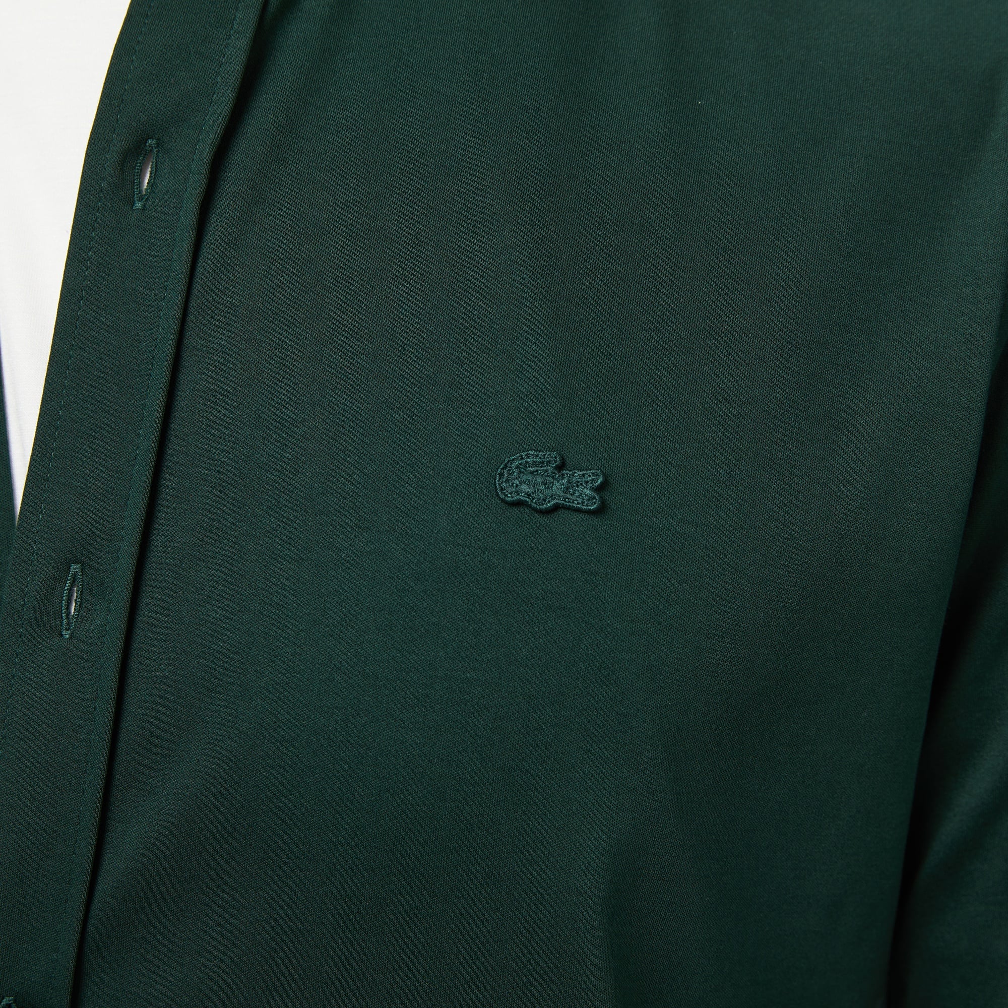 Erkek Slim Fit Koyu Yeşil Gömlek