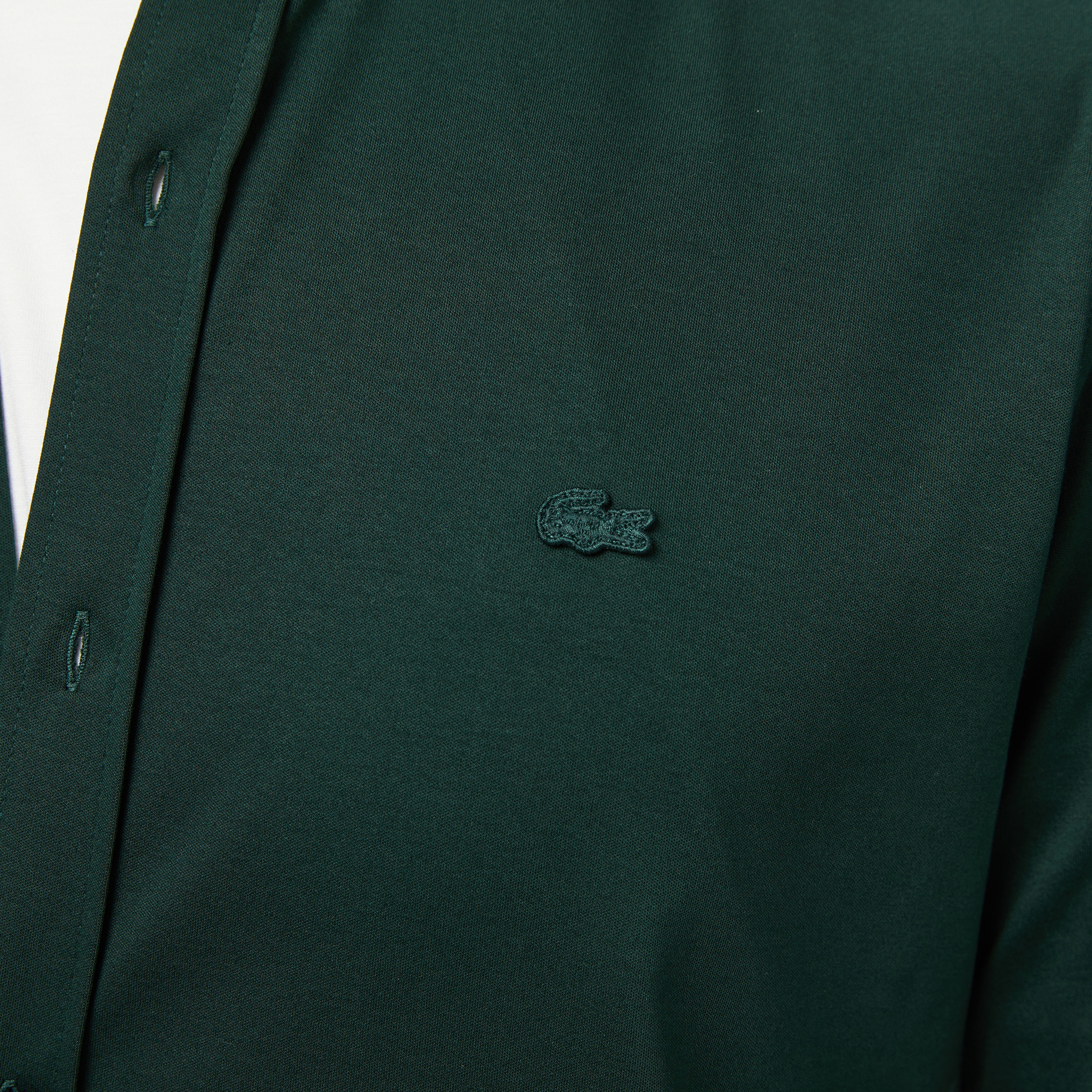 Erkek Slim Fit Koyu Yeşil Gömlek