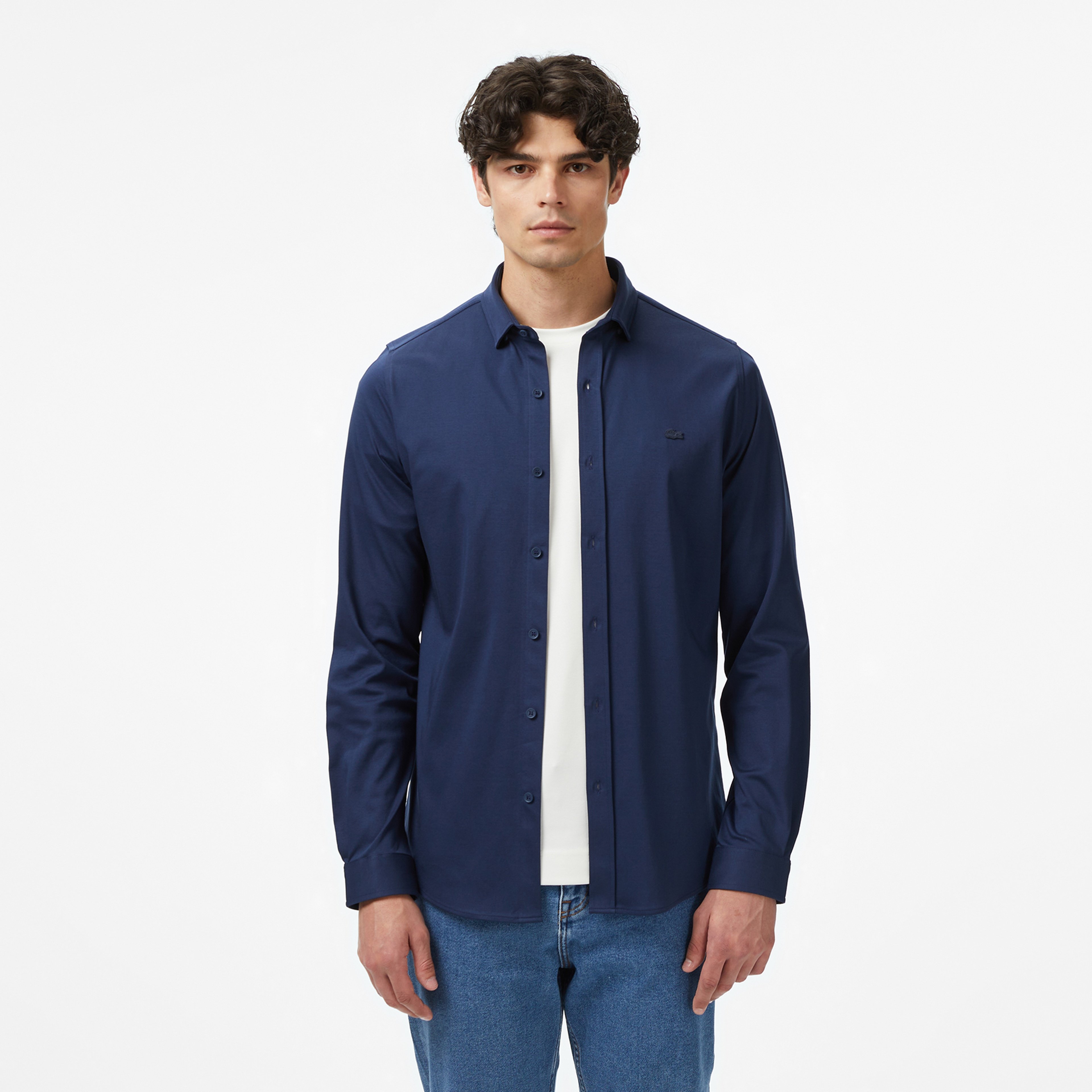 Erkek Slim Fit Lacivert Gömlek