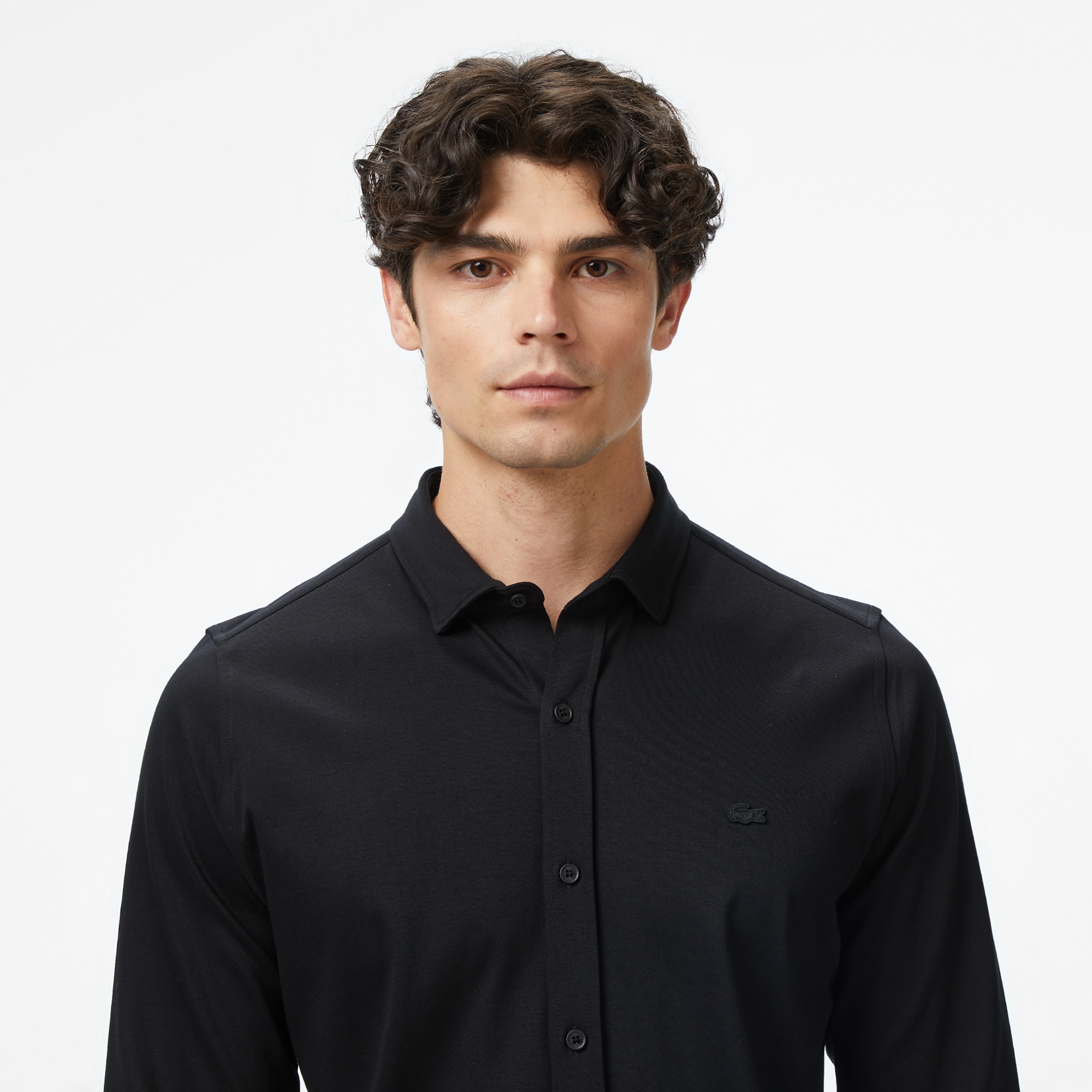 Erkek Slim Fit Siyah Gömlek