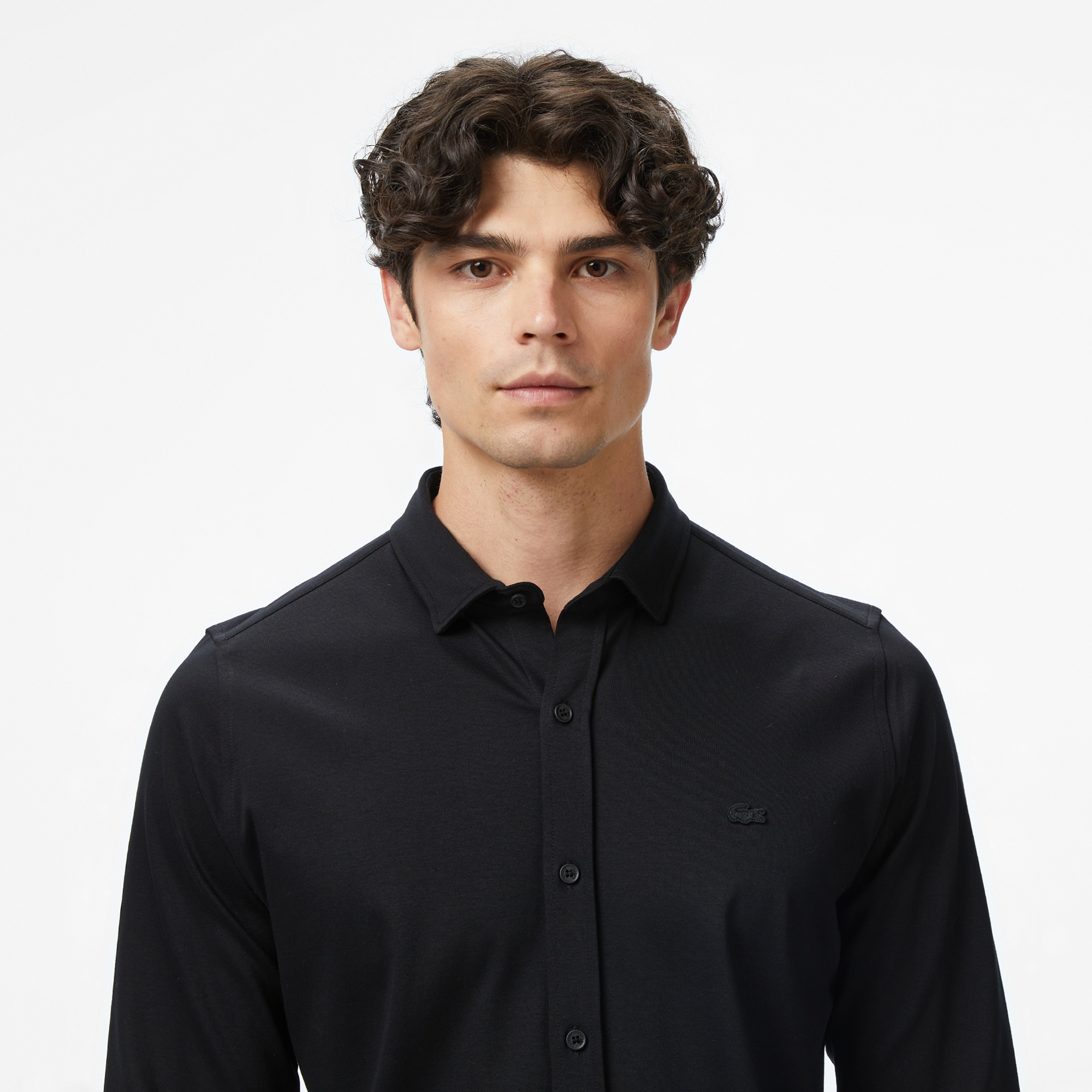 Erkek Slim Fit Siyah Gömlek