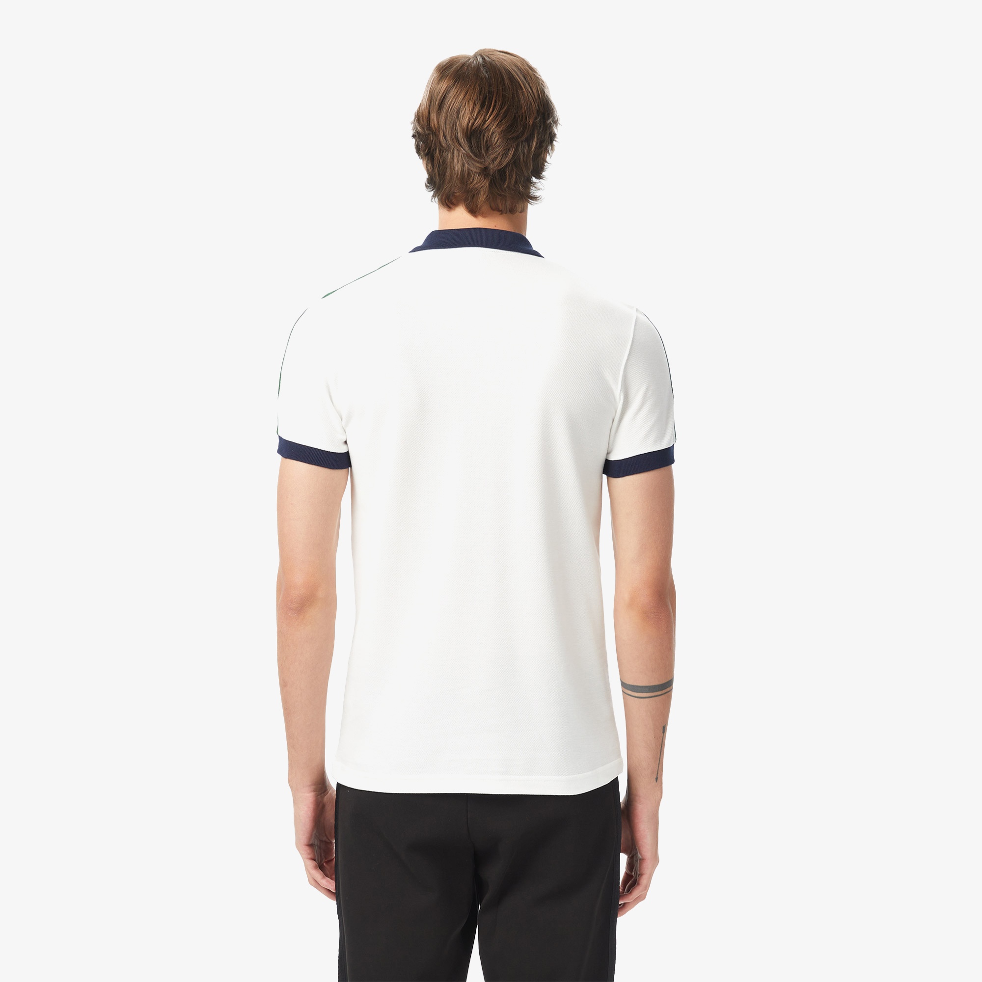 Erkek Regular Fit  Renk Bloklu Beyaz Polo