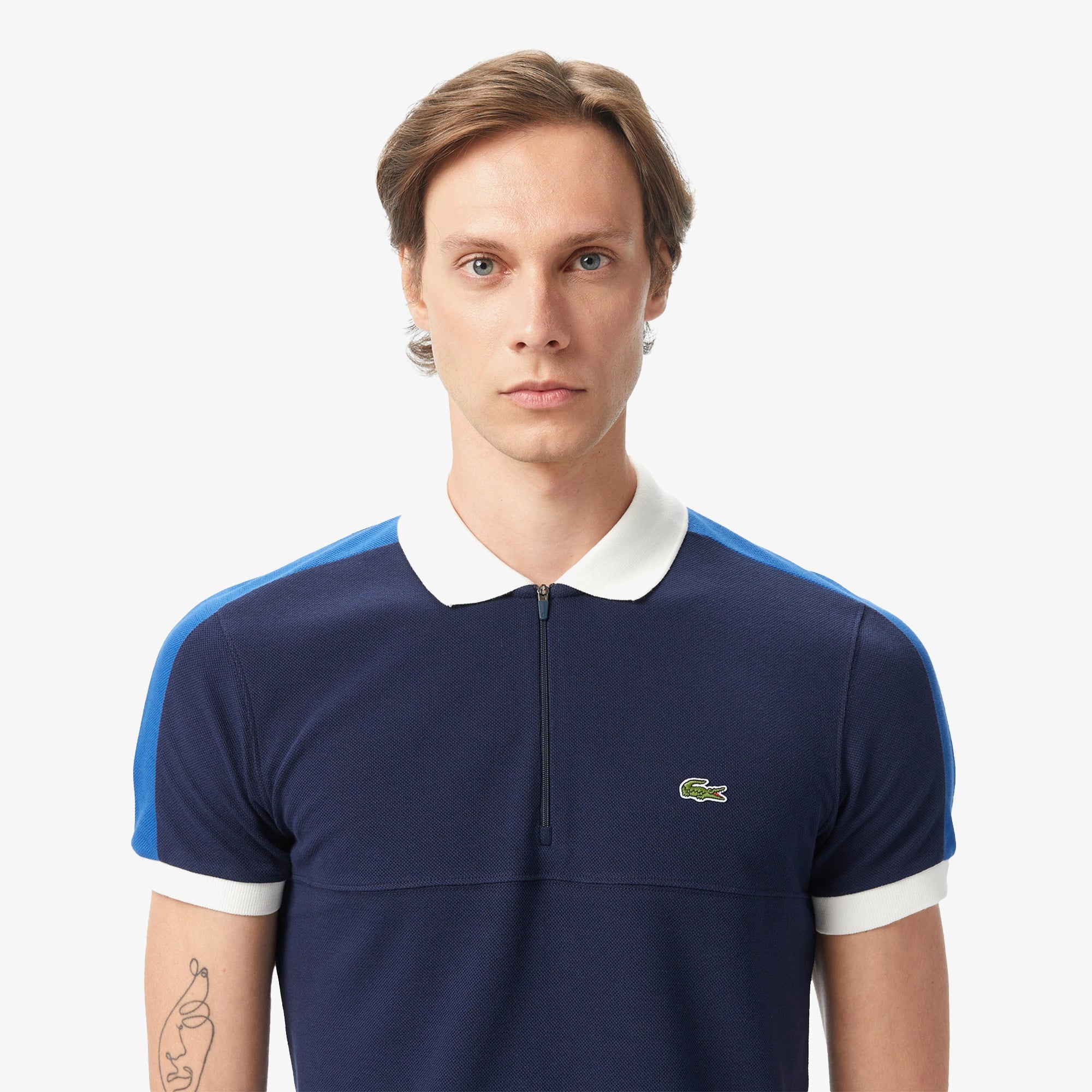 Erkek Regular Fit  Renk Bloklu Lacivert Polo