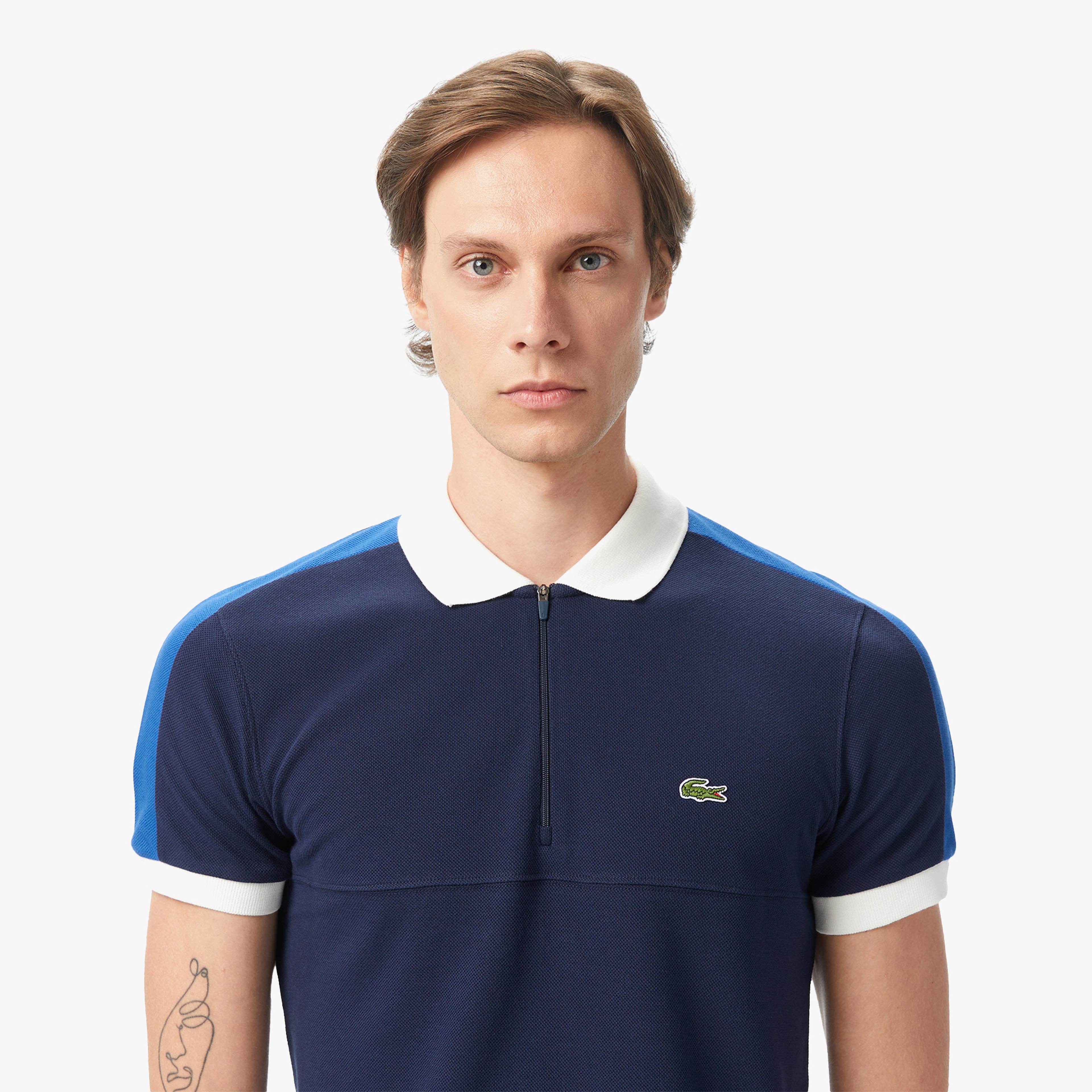 Erkek Regular Fit  Renk Bloklu Lacivert Polo