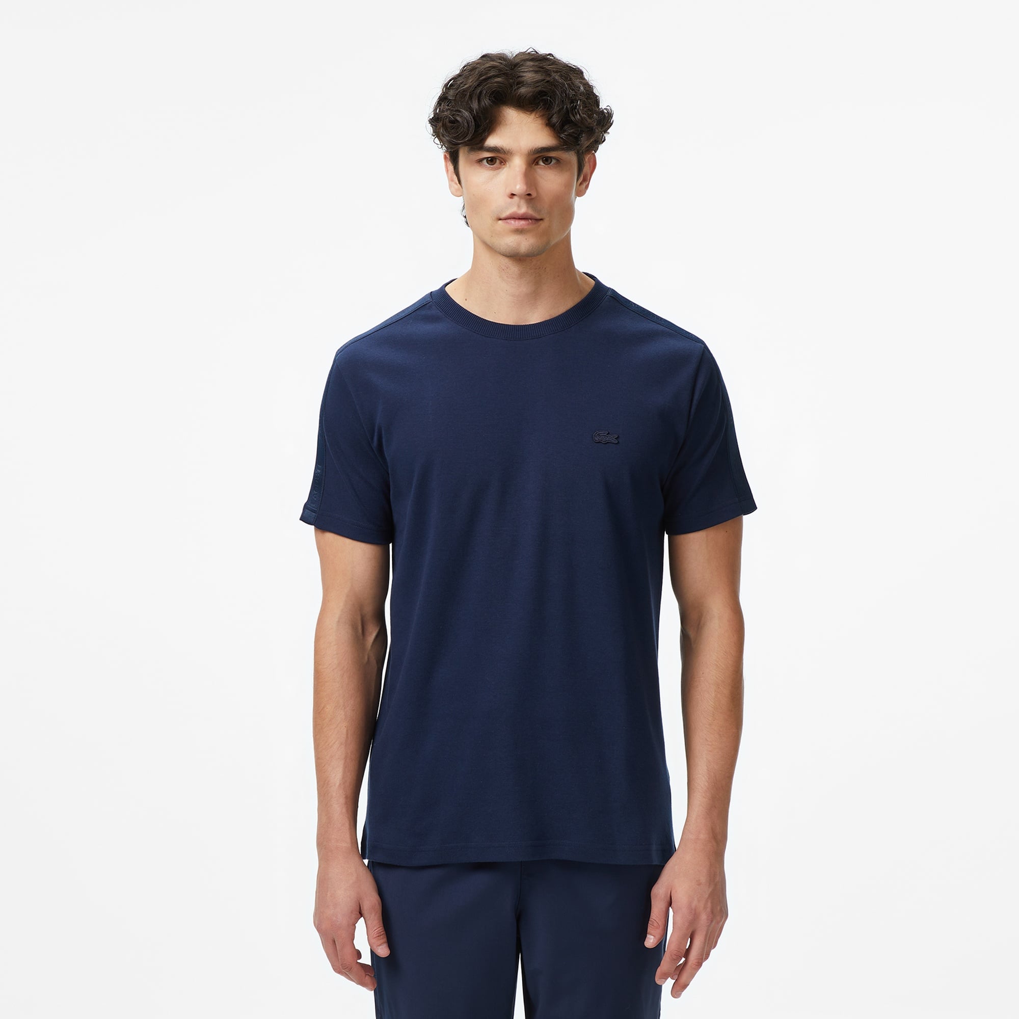 Erkek Oversize Fit Bisiklet Yaka Lacivert T-Shirt