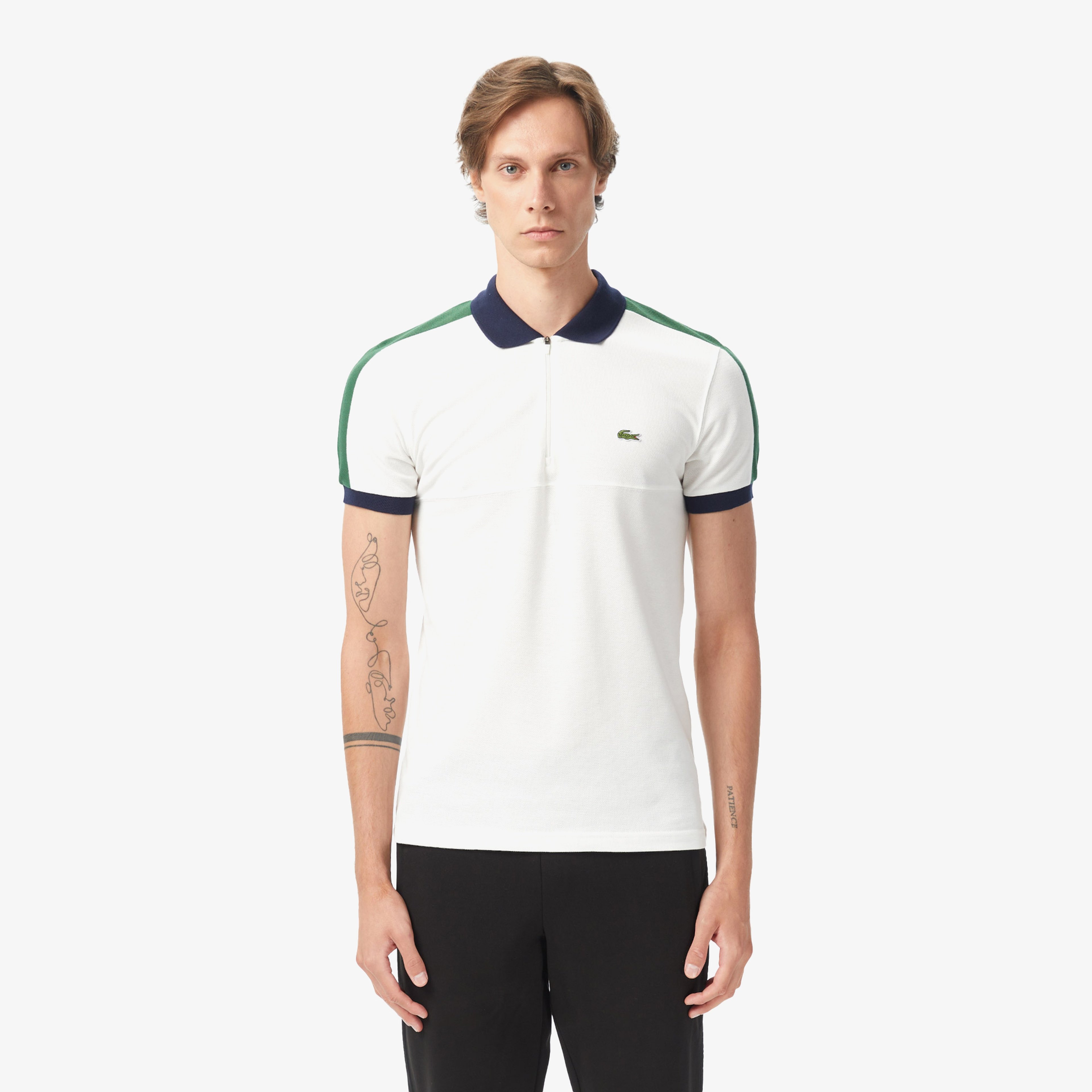 Erkek Regular Fit Renk Bloklu Beyaz Polo Erkek Regular Fit Renk Bloklu Beyaz Polo