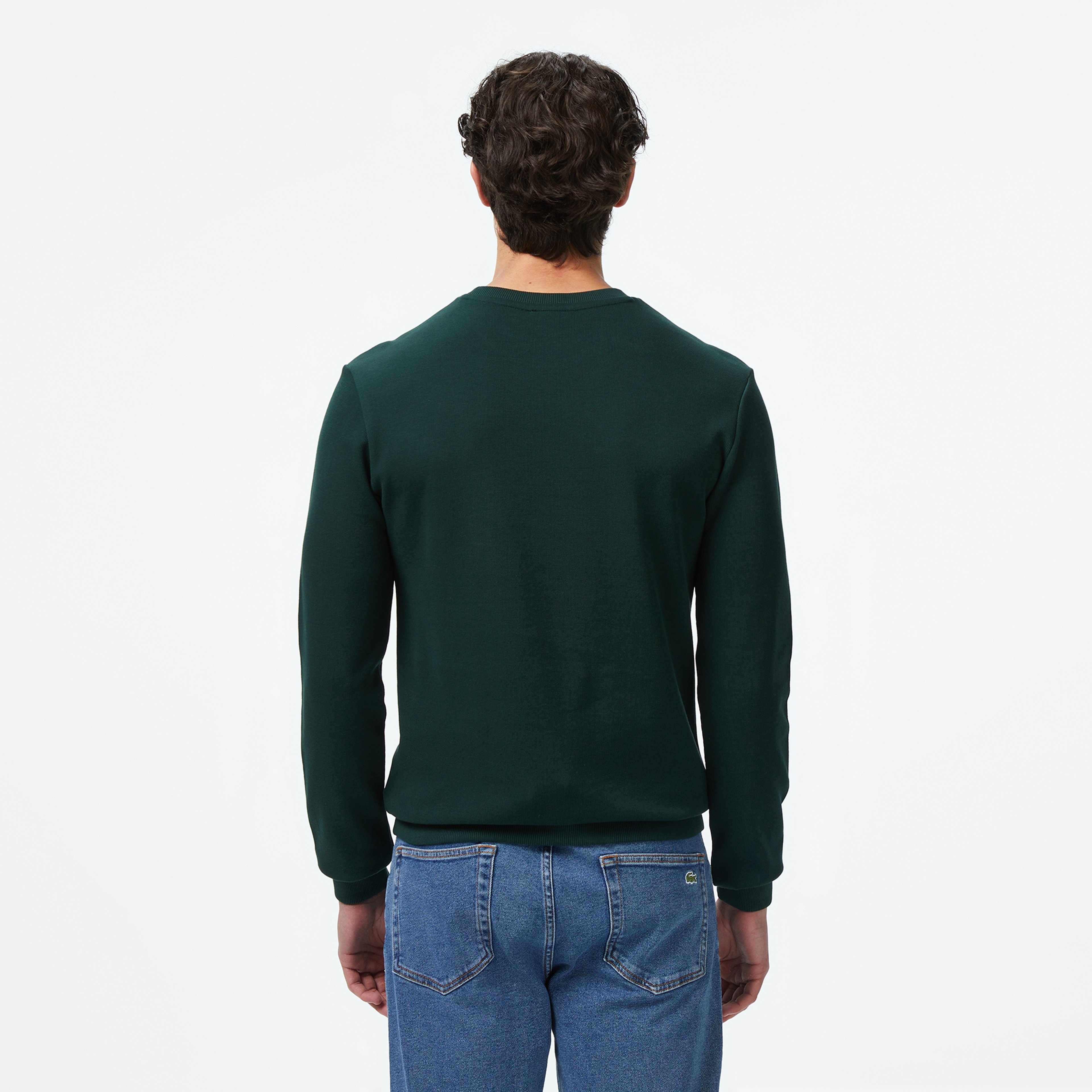 Erkek Regular Fit Uzun Kollu Bisiklet Yaka Koyu Yeşil T-Shirt Erkek Regular Fit Uzun Kollu Bisiklet Yaka Koyu Yeşil T-Shirt