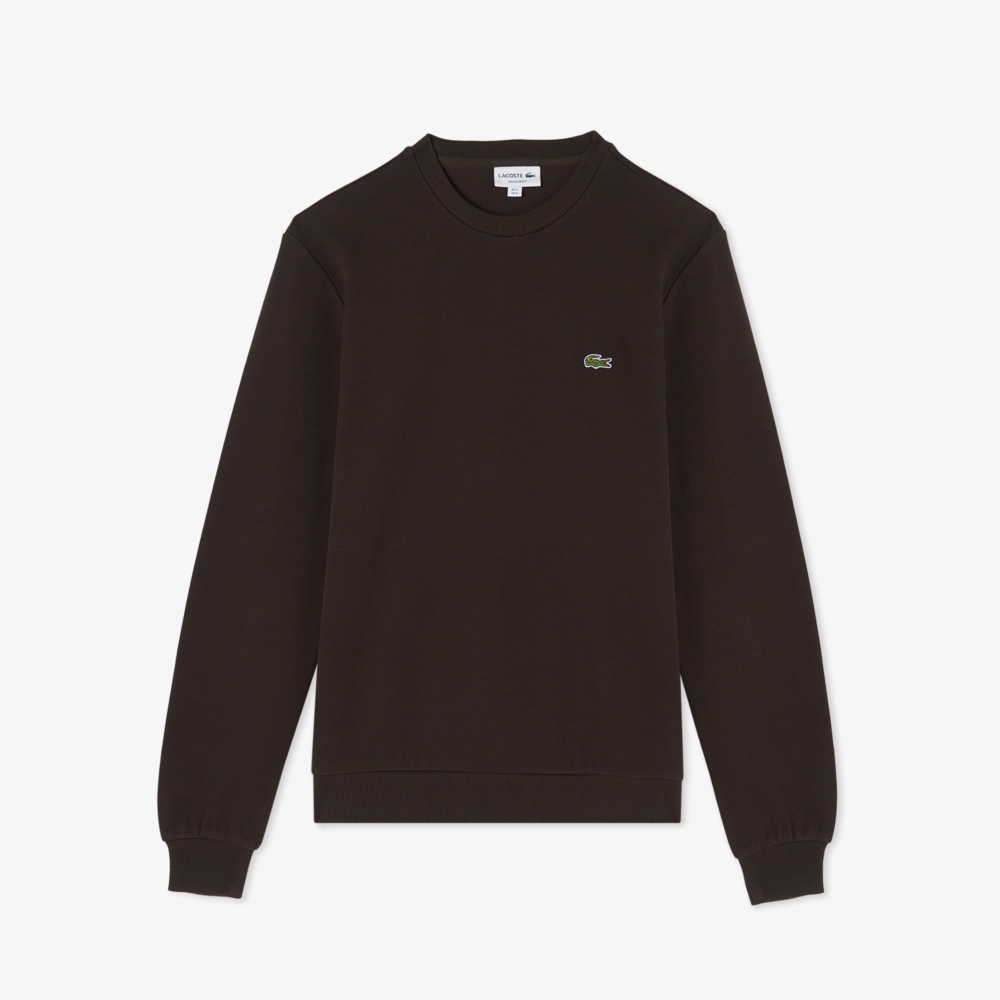 Erkek Regular Fit Uzun Kollu Bisiklet Yaka Kahverengi T-Shirt