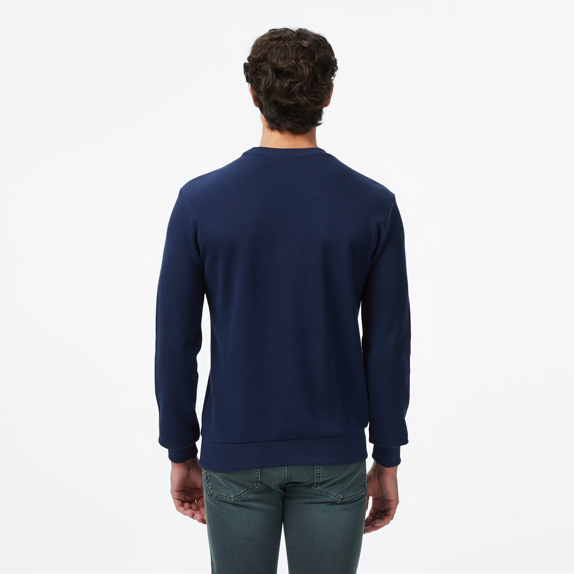 Erkek Regular Fit Uzun Kollu Bisiklet Yaka Lacivert T-Shirt