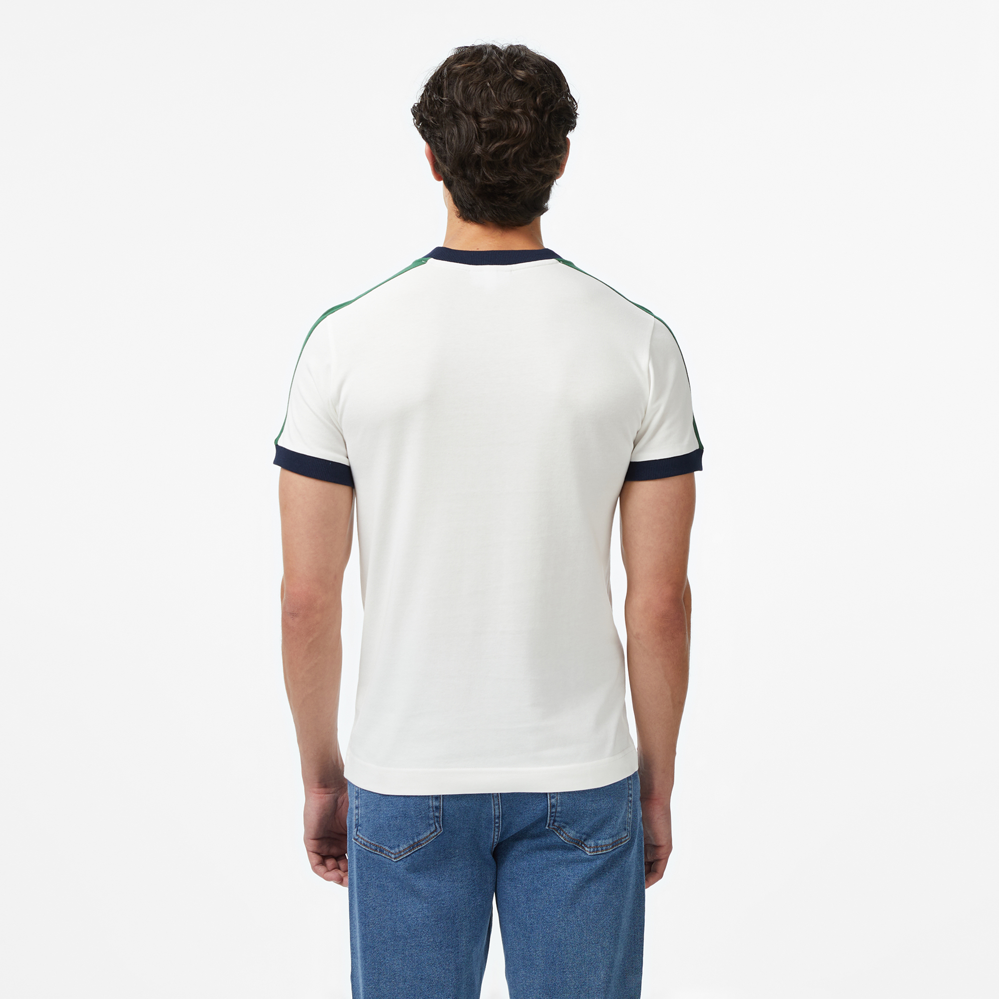 Lacoste Erkek Regular Fit Bisiklet Yaka Beyaz T-Shirt görsel 5