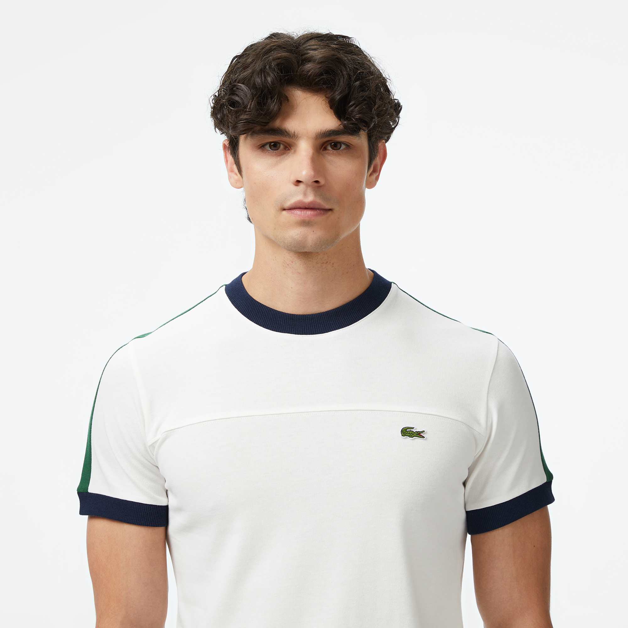 Lacoste Erkek Regular Fit Bisiklet Yaka Beyaz T-Shirt görsel 2