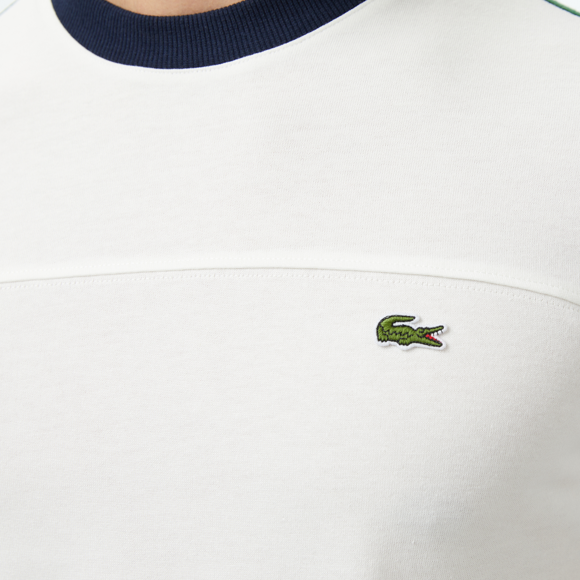 Lacoste Erkek Regular Fit Bisiklet Yaka Beyaz T-Shirt görsel 7