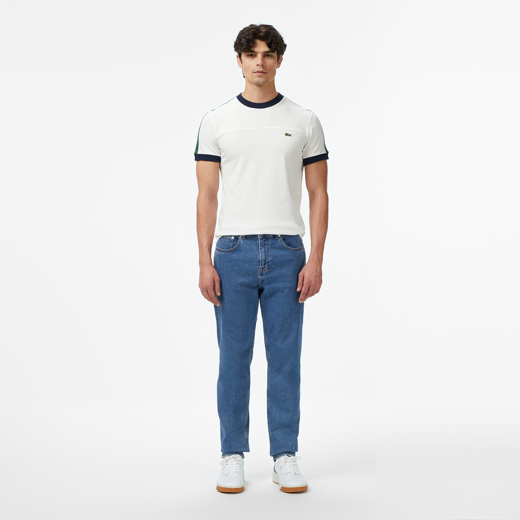 Lacoste Erkek Regular Fit Bisiklet Yaka Beyaz T-Shirt görsel 6