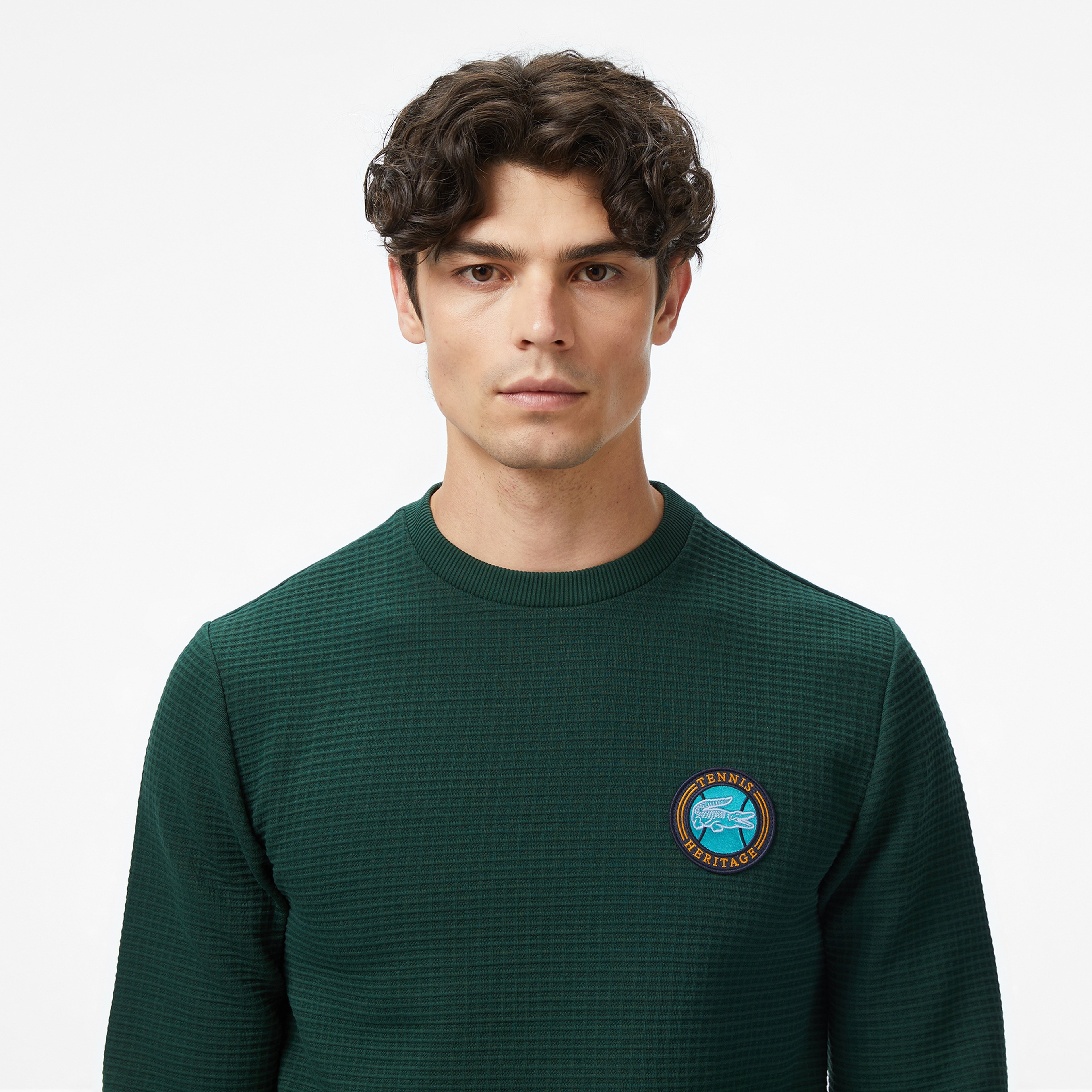 Erkek Uzun Kollu Bisiklet Yaka Yeşil T-Shirt Erkek Uzun Kollu Bisiklet Yaka Yeşil T-Shirt