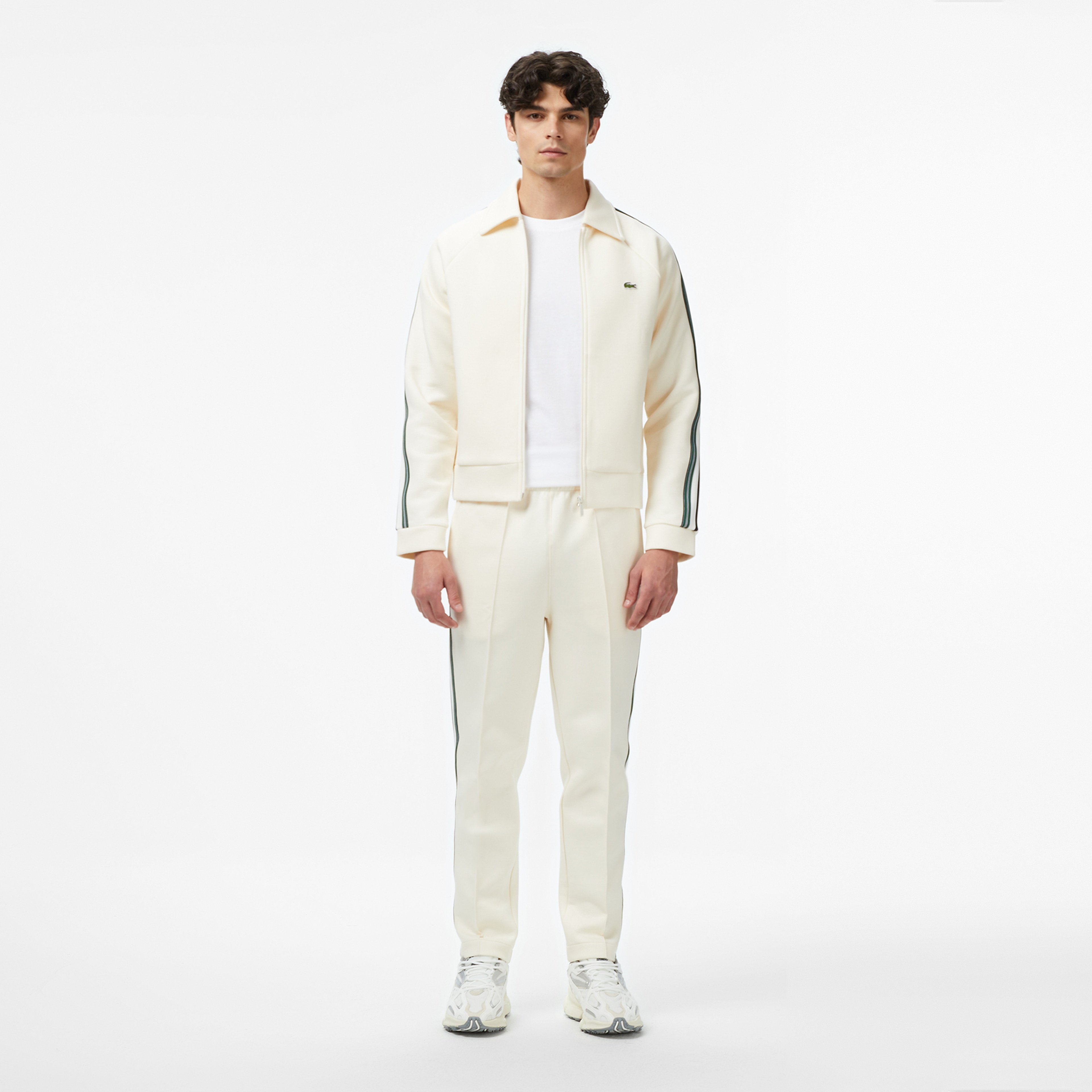 Erkek Regular Fit Fermuarlı Krem Sweatshirt