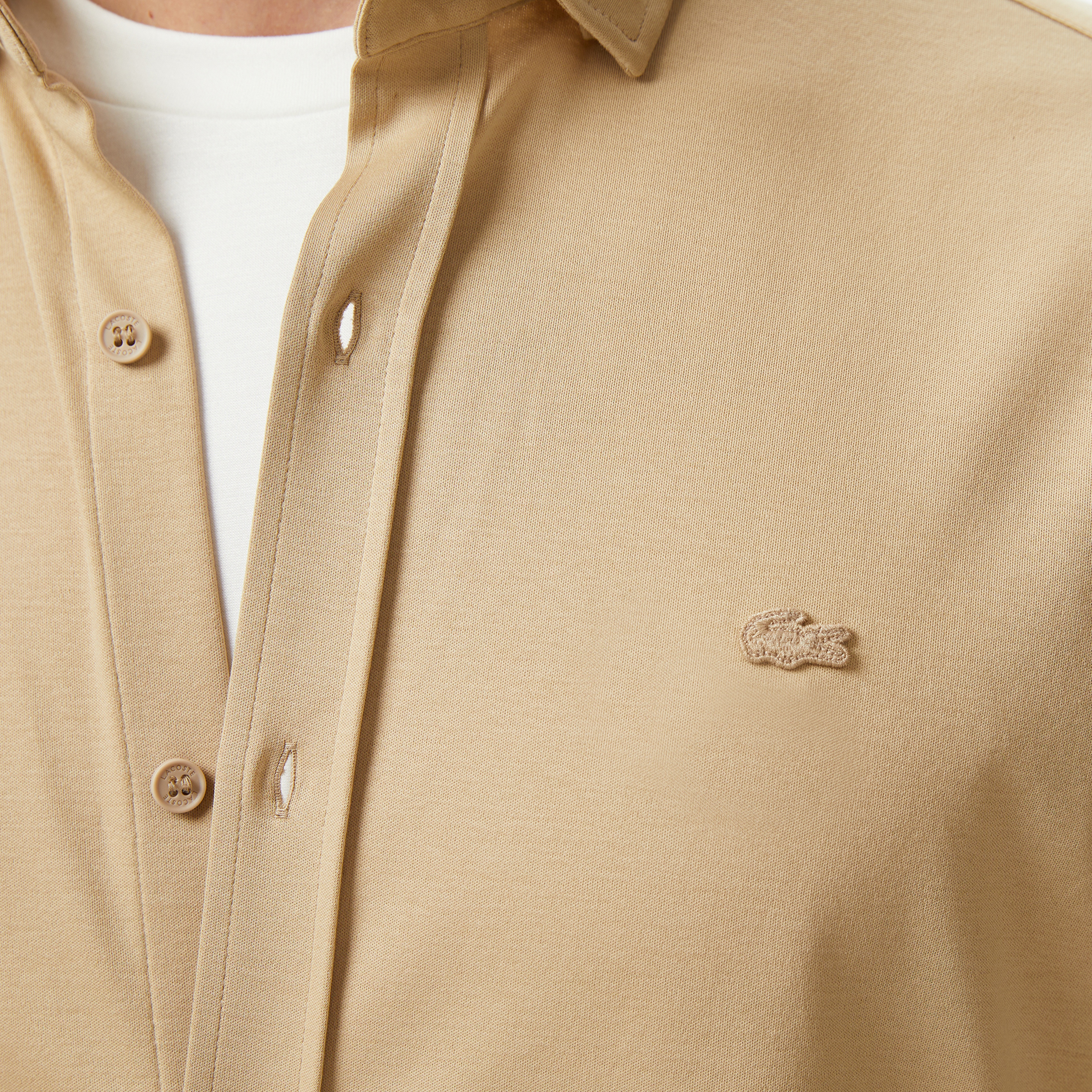 Erkek Slim Fit Bej Gömlek