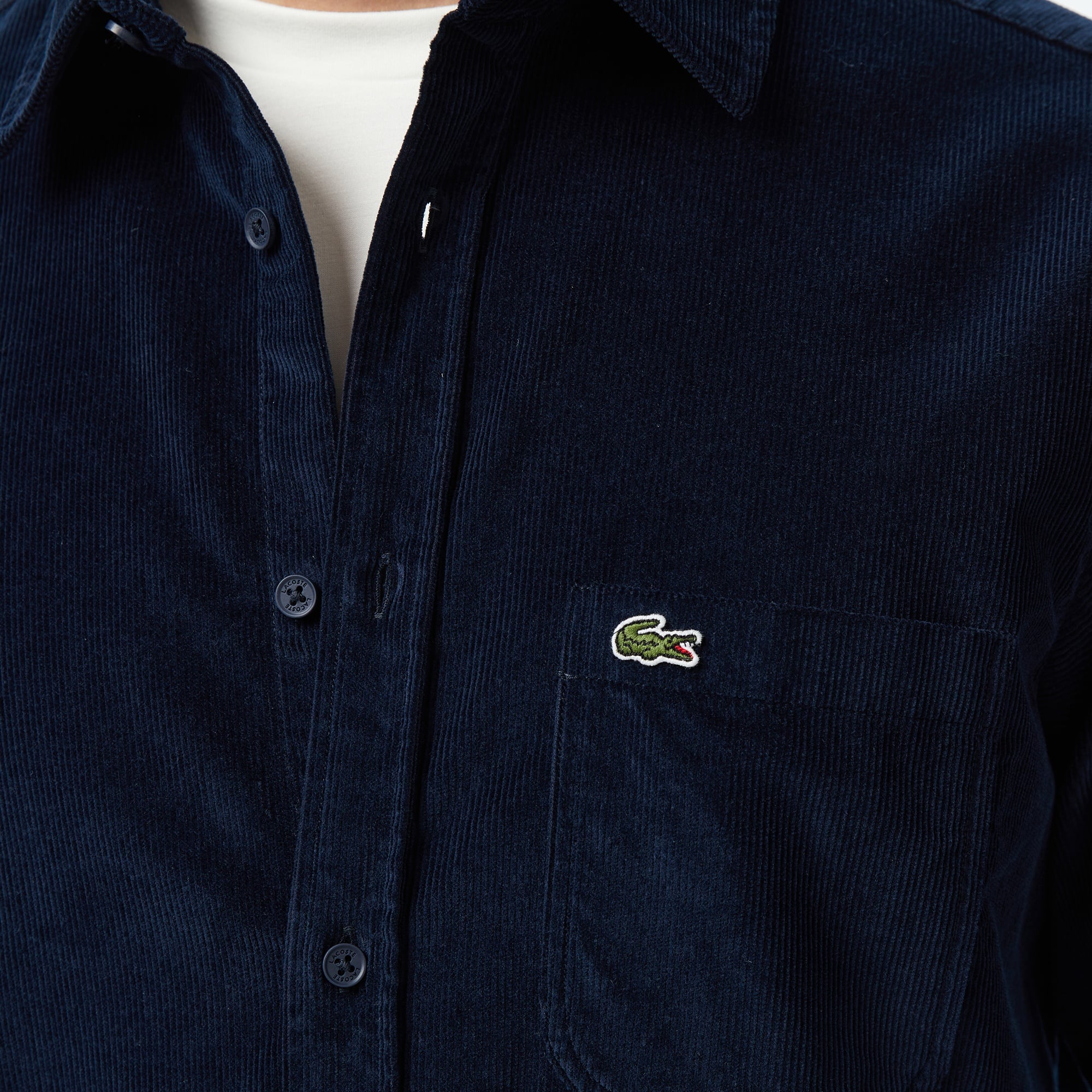 Erkek Regular Fit Kadife Lacivert Gömlek