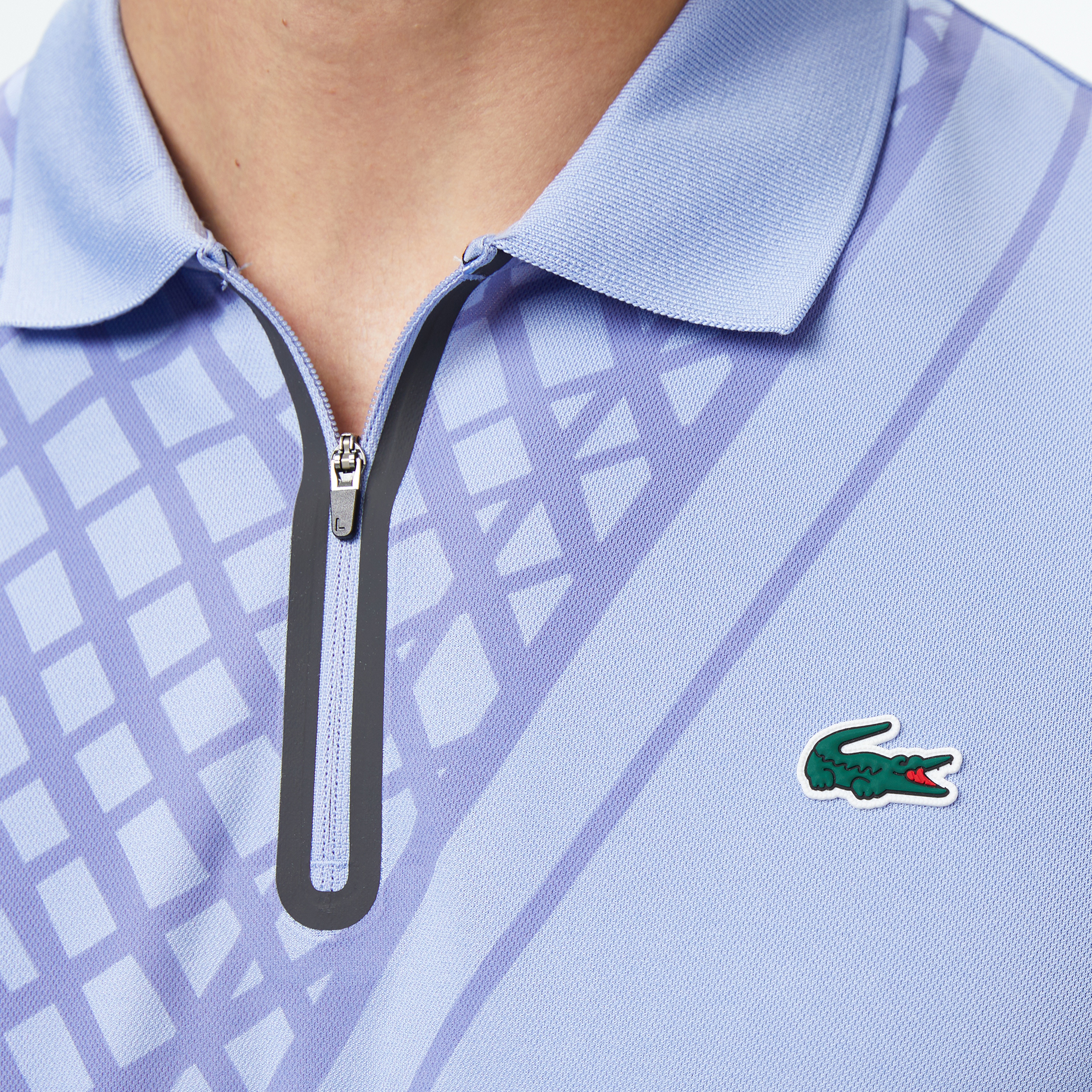 Erkek Slim Fit Baskılı Mavi Polo