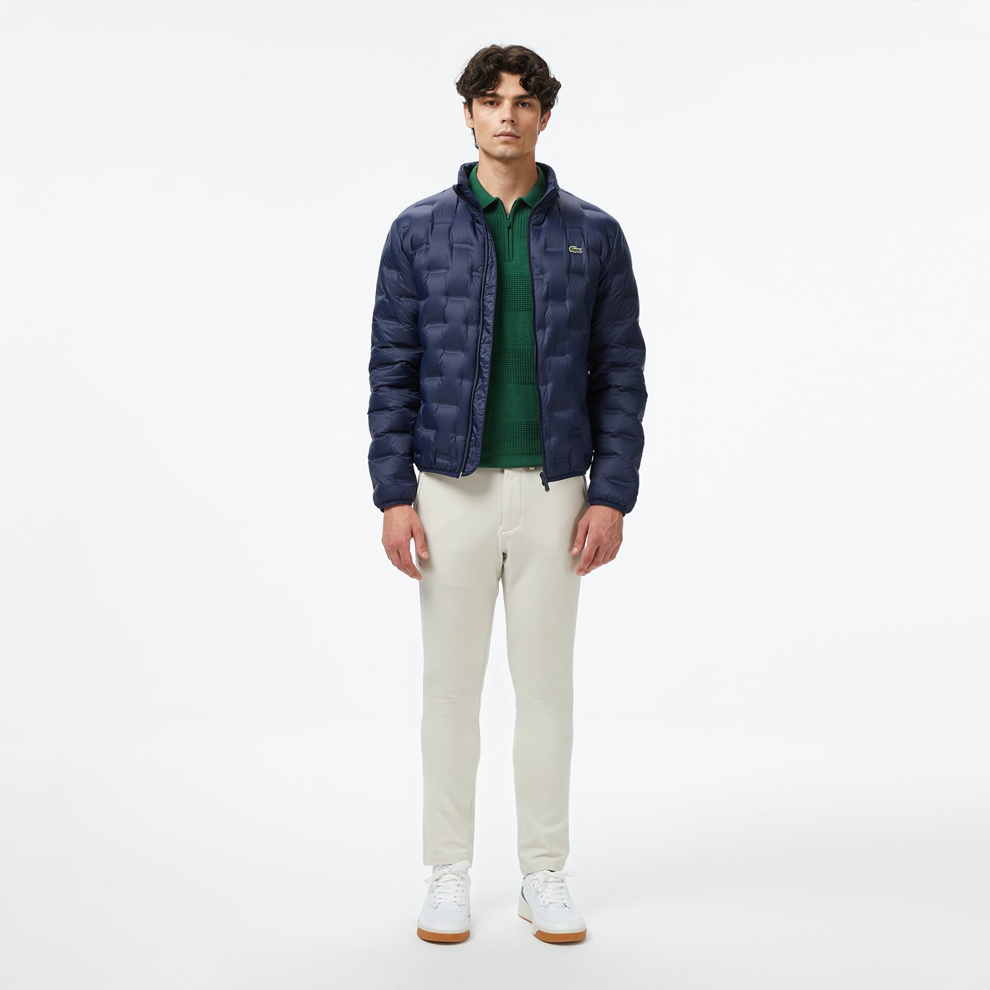 Erkek Dik Yaka Kapitone Lacivert Mont