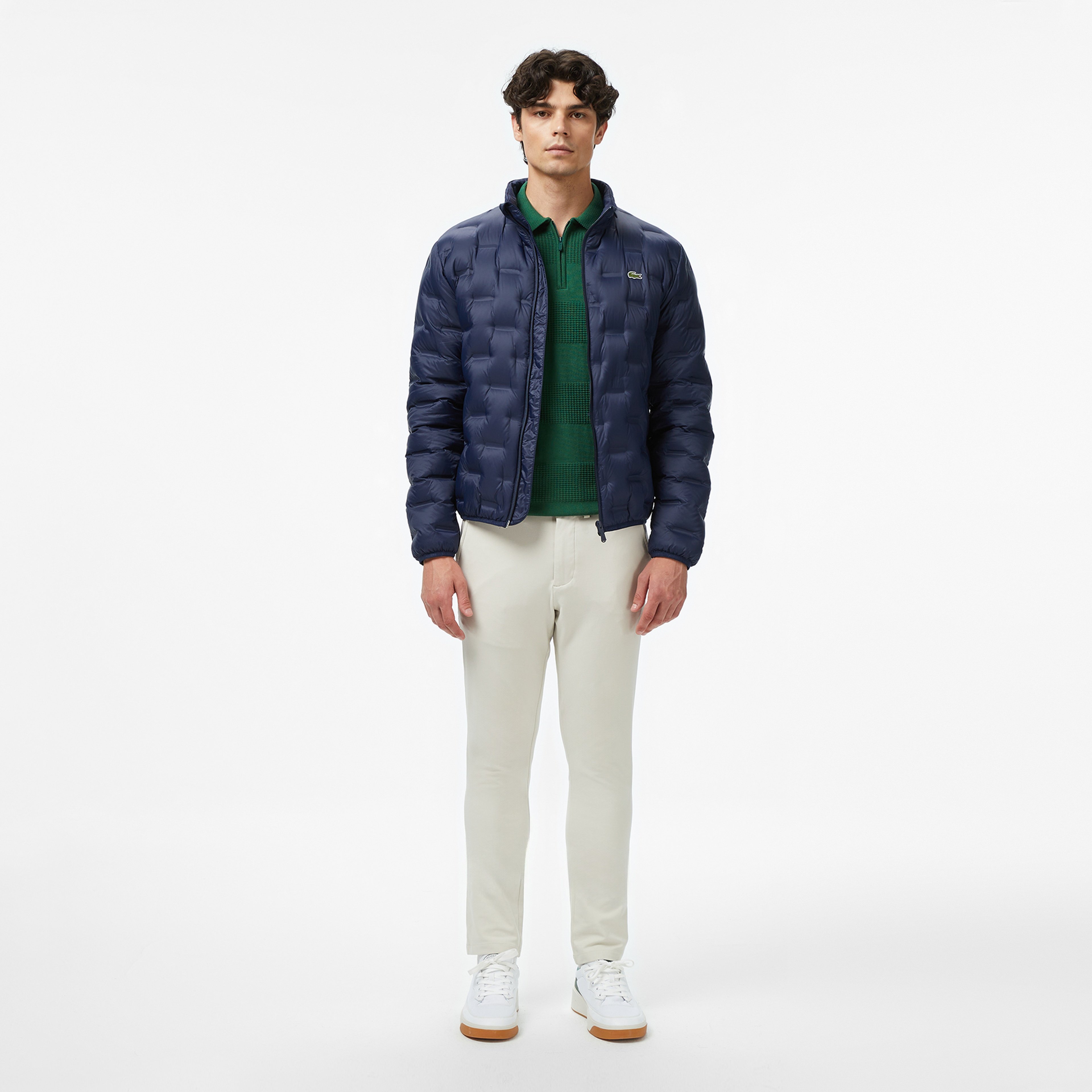 Erkek Dik Yaka Kapitone Lacivert Mont