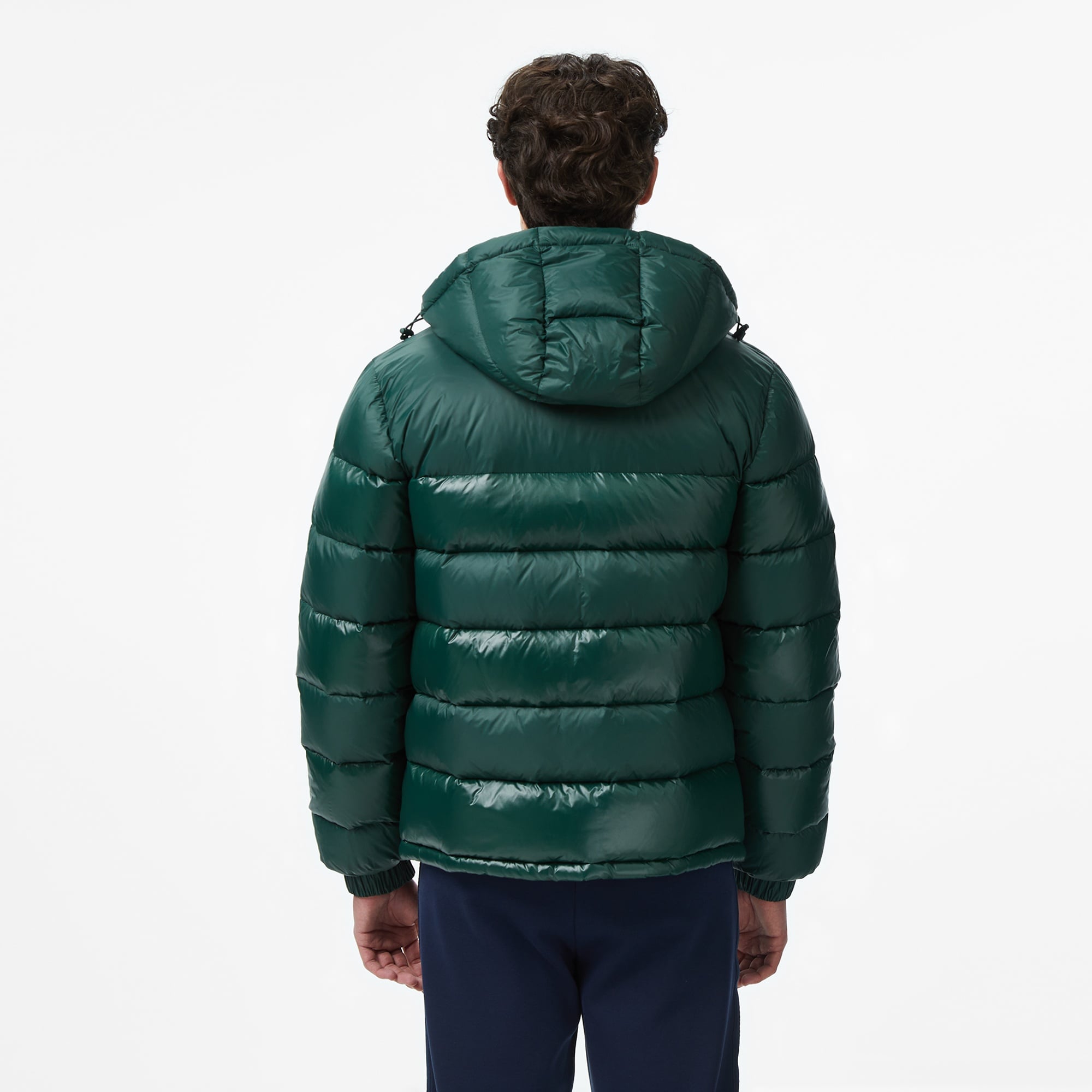 Erkek Relaxed Fit Kapüşonlu Koyu Yeşil Mont