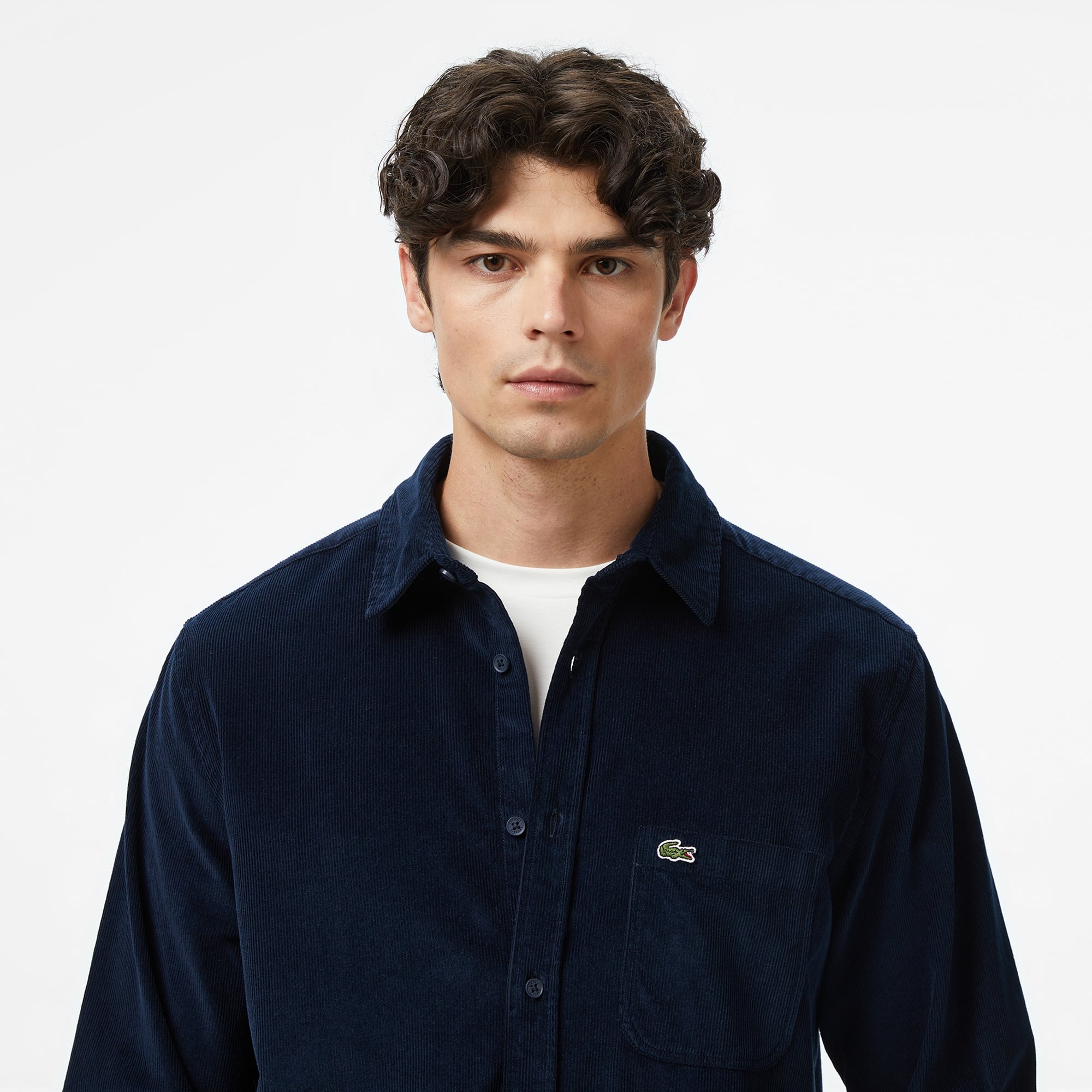 Erkek Regular Fit Kadife Lacivert Gömlek