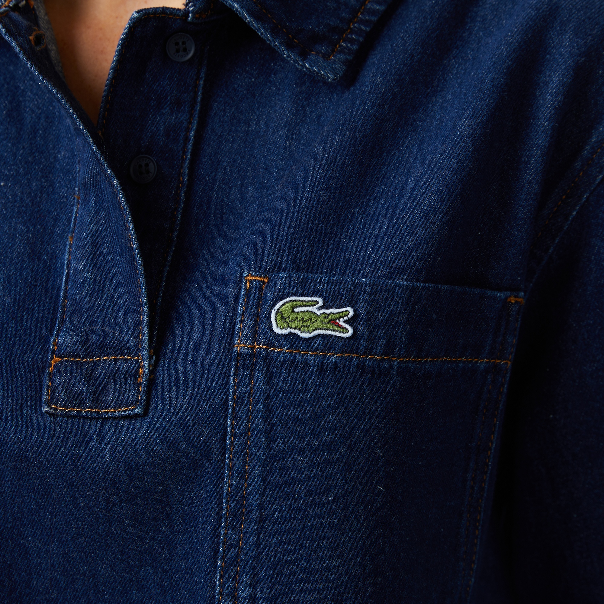 Kadın Truvakar Kollu Polo Yaka Mavi Bluz