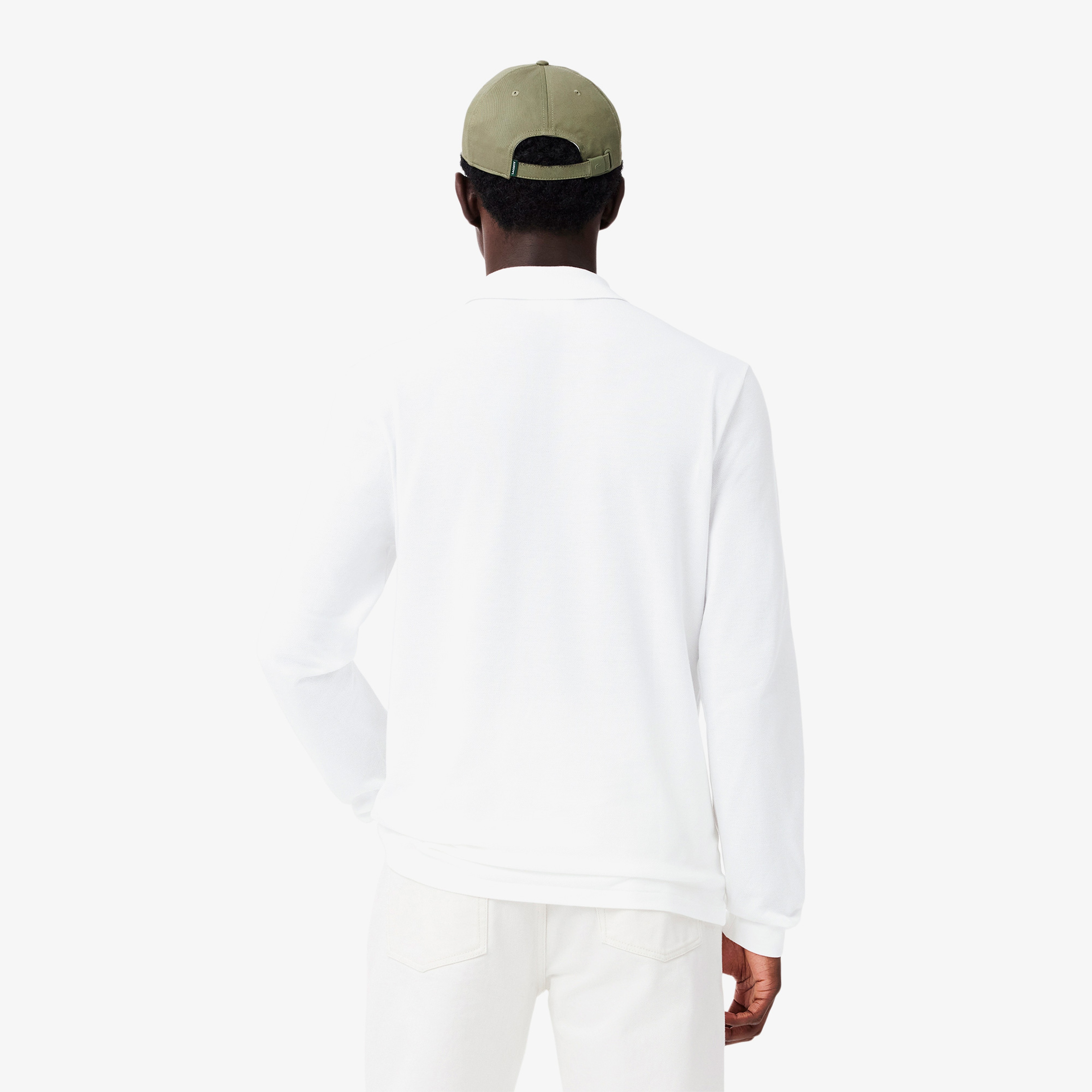 L.12.12 Erkek Classic Fit Uzun Kollu Beyaz Polo