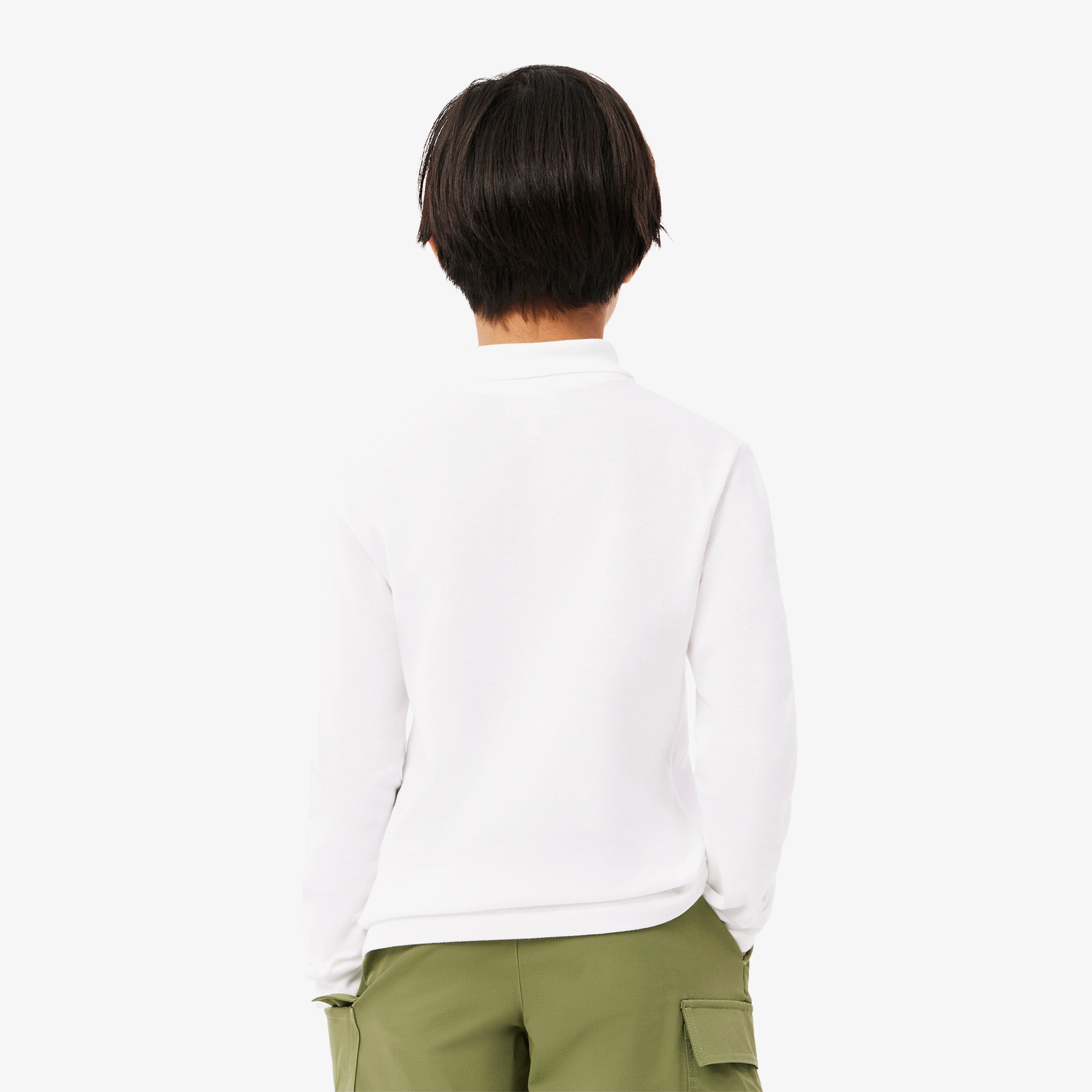 Erkek Çocuk Regular Fit Uzun Kollu Beyaz Polo