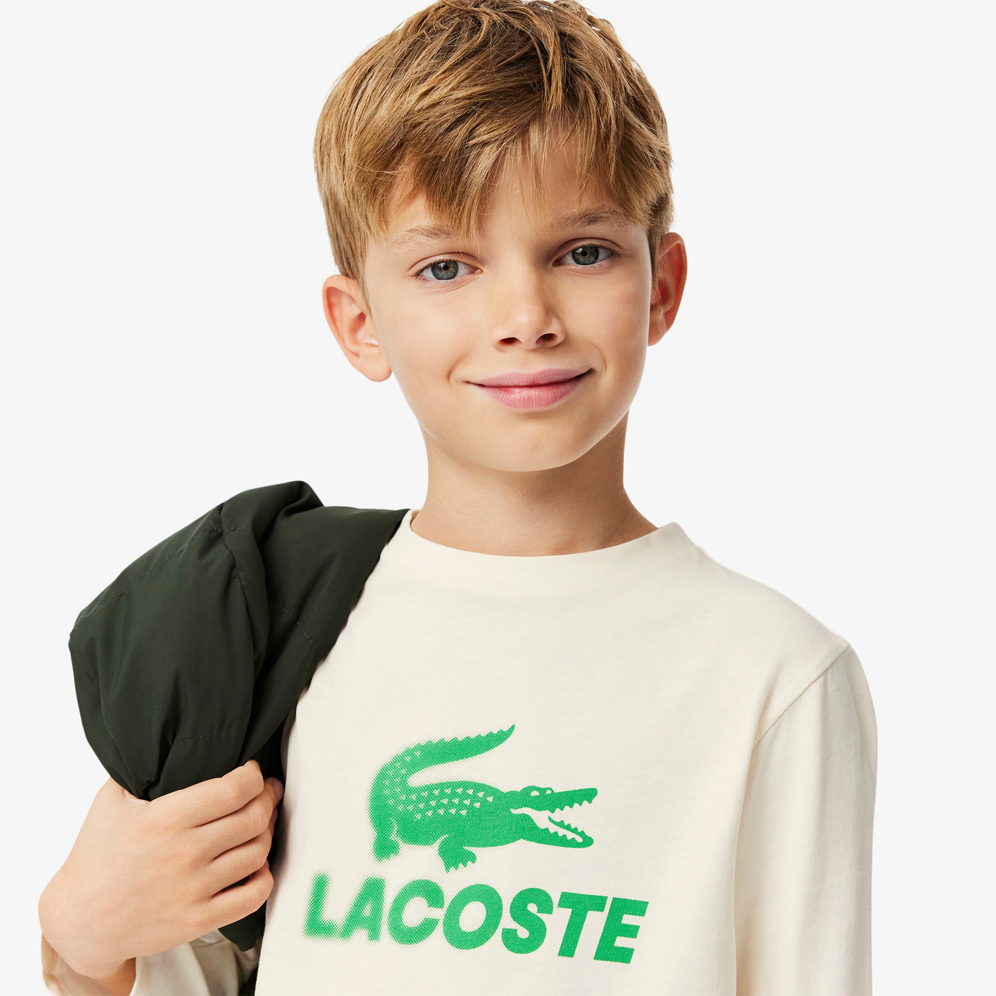 Lacoste Erkek Çocuk Baskılı Bej T-Shirt