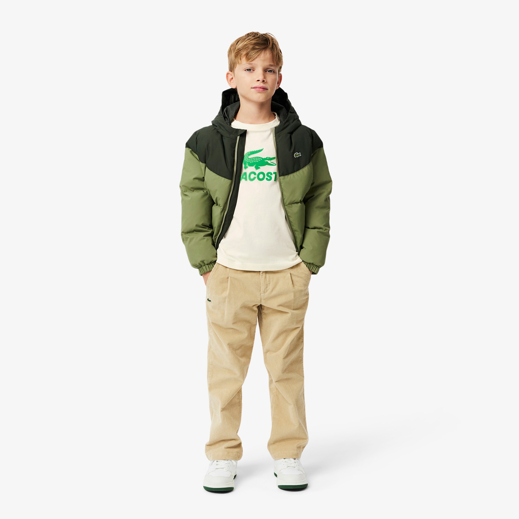 Lacoste Erkek Çocuk Baskılı Bej T-Shirt