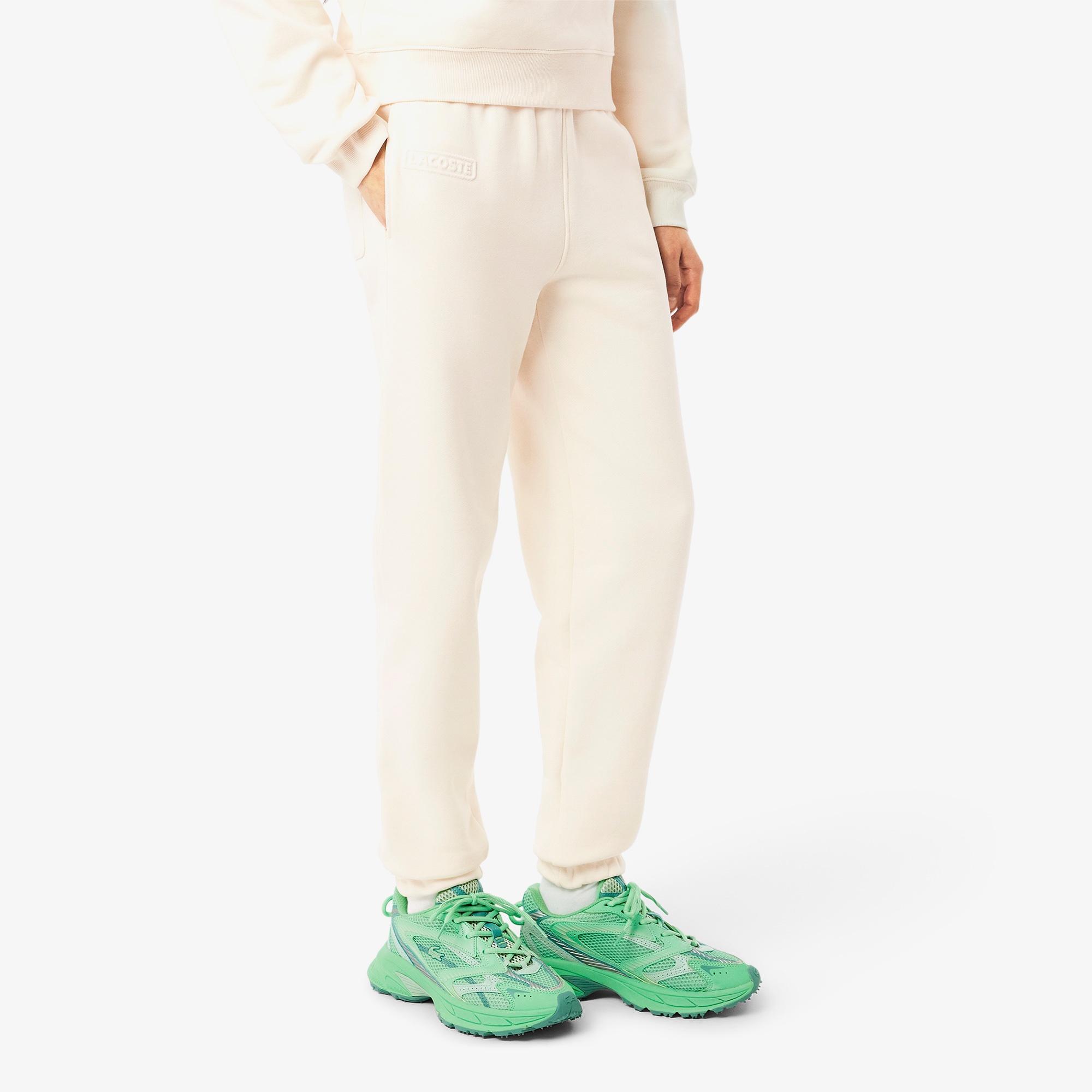 Lacoste Kadın Straight Fit Krem Organik Pamuk Eşofman Altı