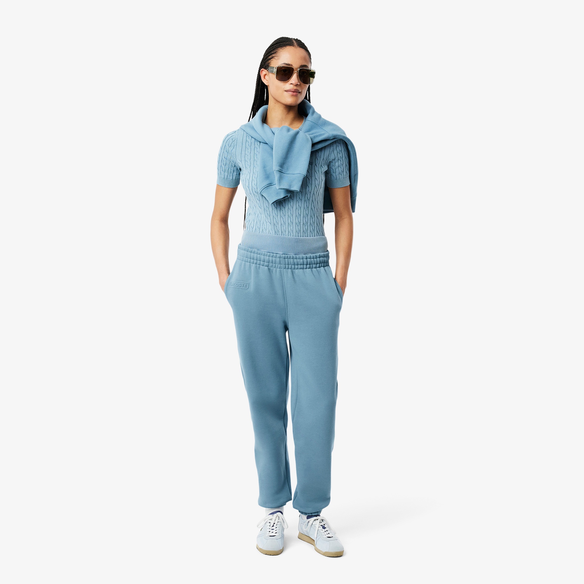 Lacoste Kadın Straight Fit Organik Pamuk Mavi Eşofman Altı