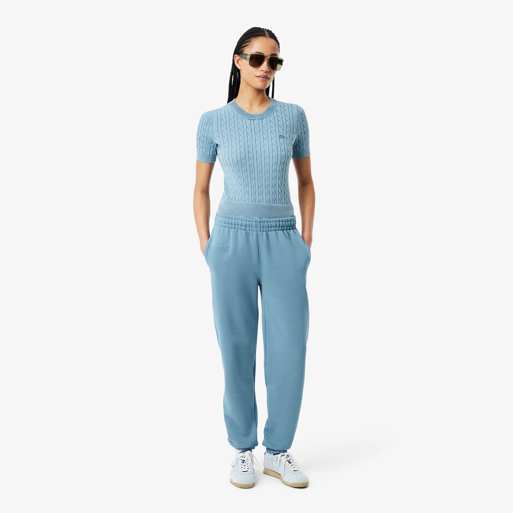 Lacoste Kadın Straight Fit Organik Pamuk Mavi Eşofman Altı