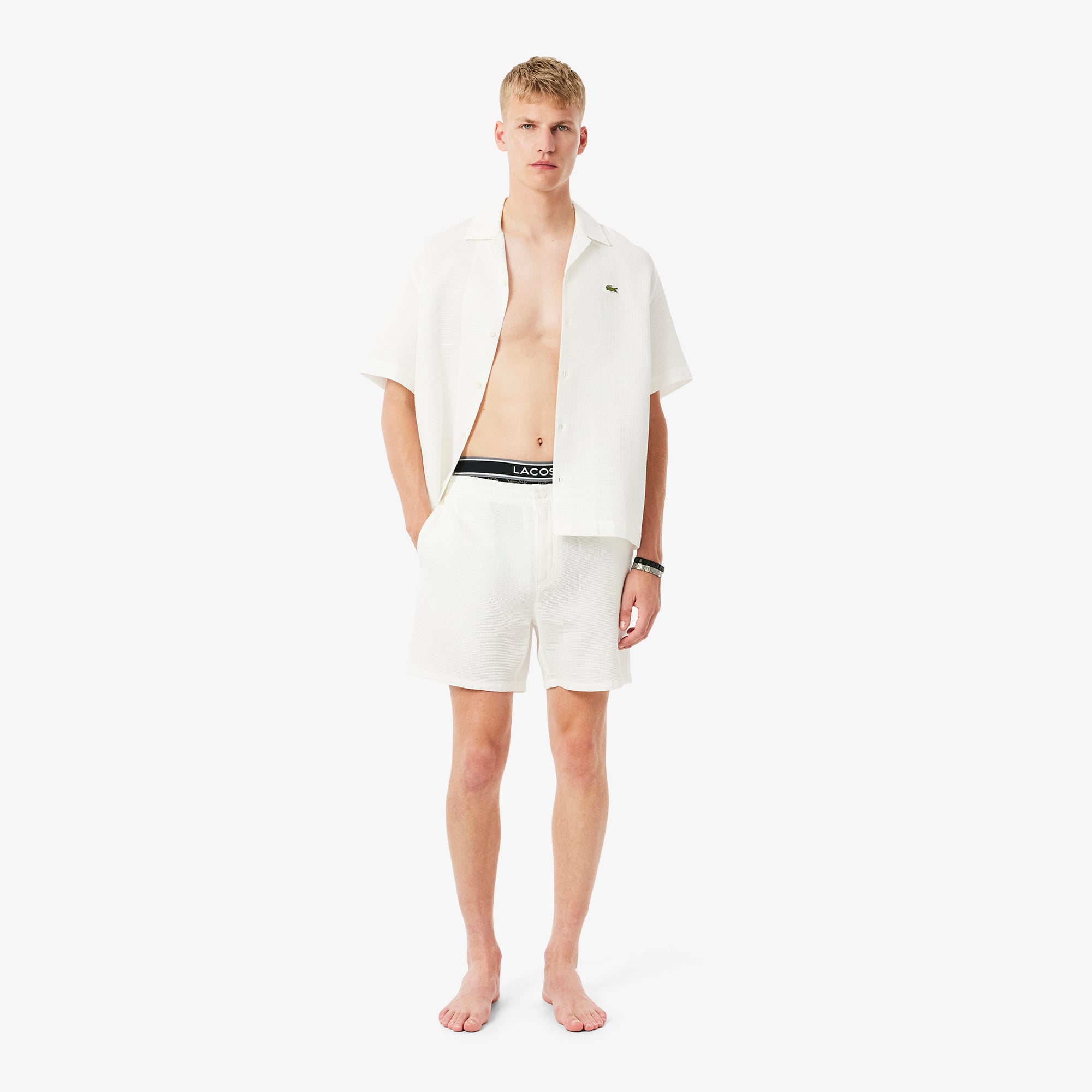 Lacoste Erkek Monogram 3'lü Siyah Boxer görsel 5