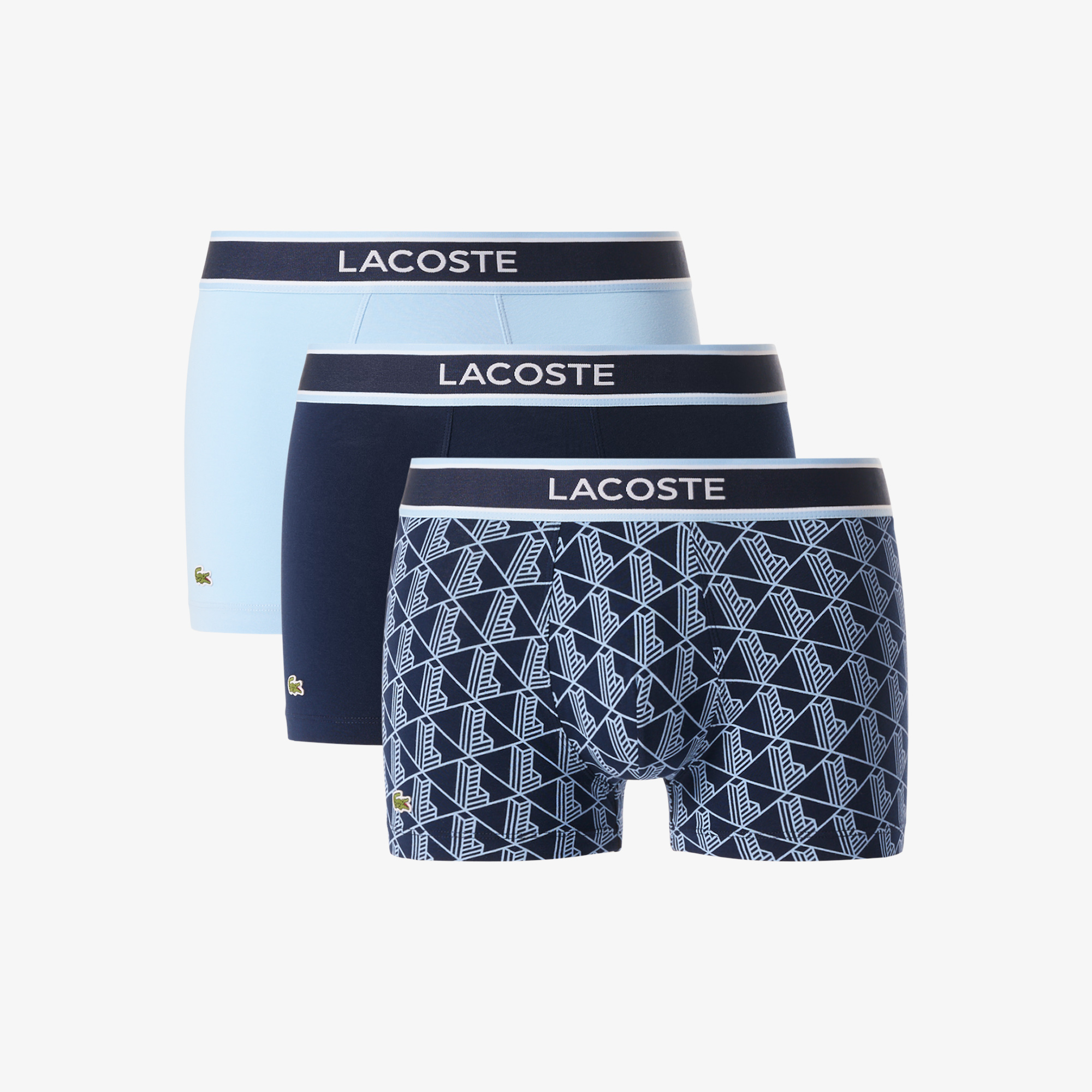 Lacoste Erkek Monogram 3'lü Lacivert Boxer görsel 3