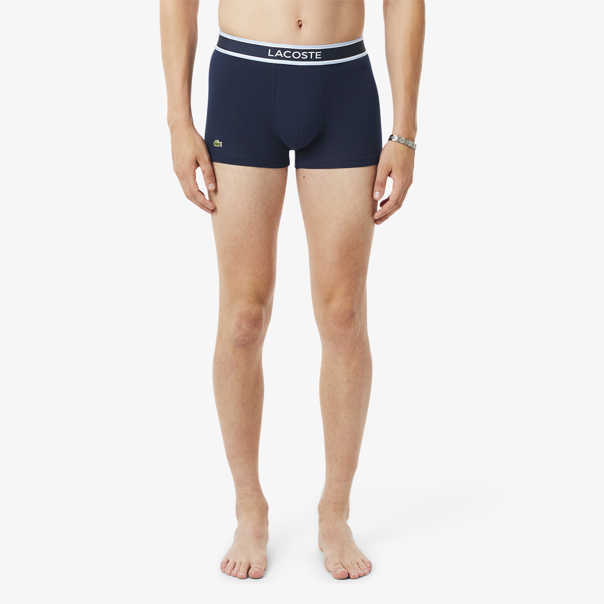 Erkek 3'lü Monogram Lacivert Boxer
